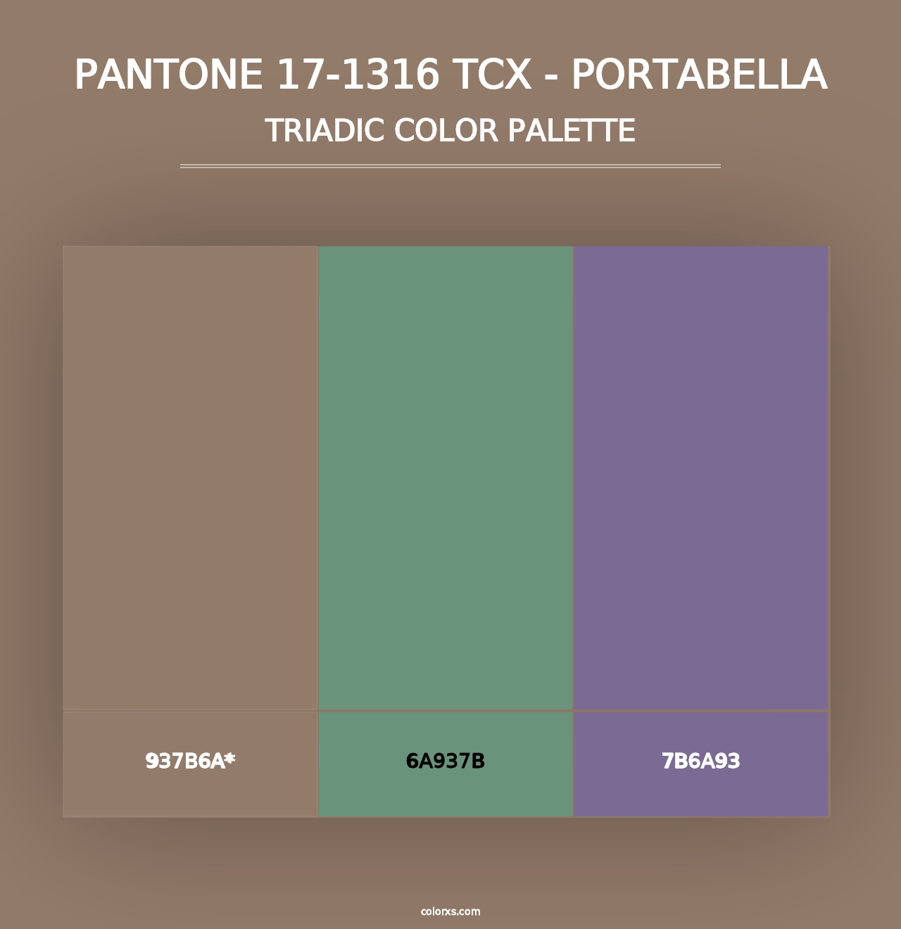 PANTONE 17-1316 TCX - Portabella - Triadic Color Palette