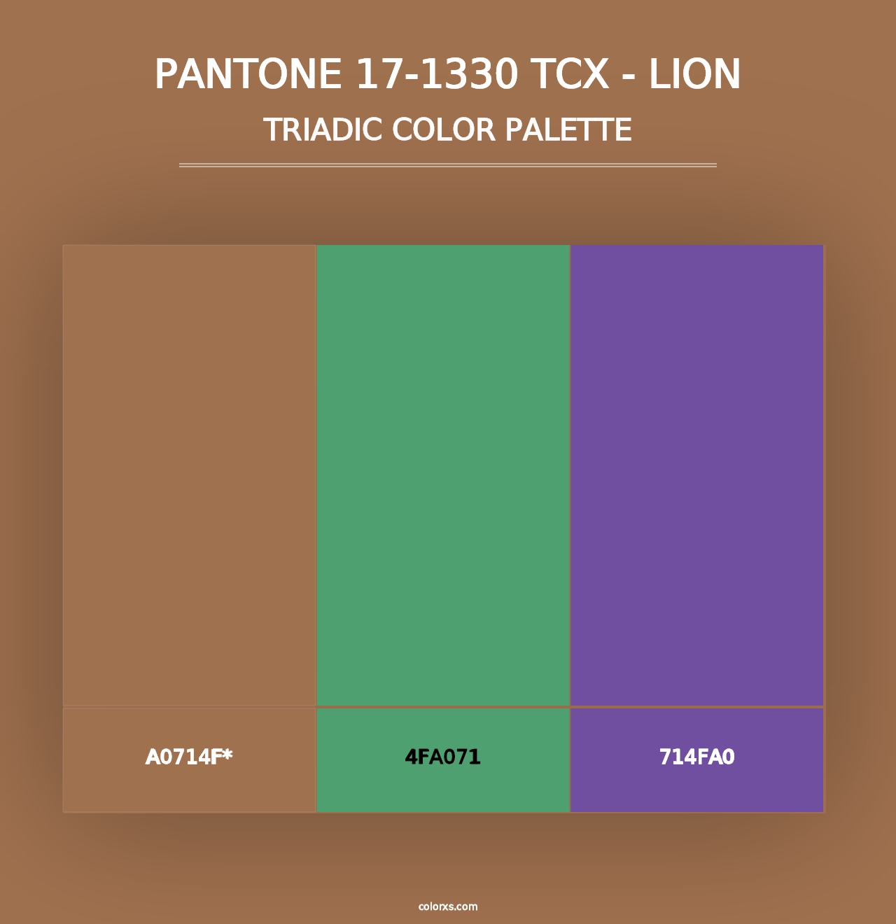 PANTONE 17-1330 TCX - Lion - Triadic Color Palette