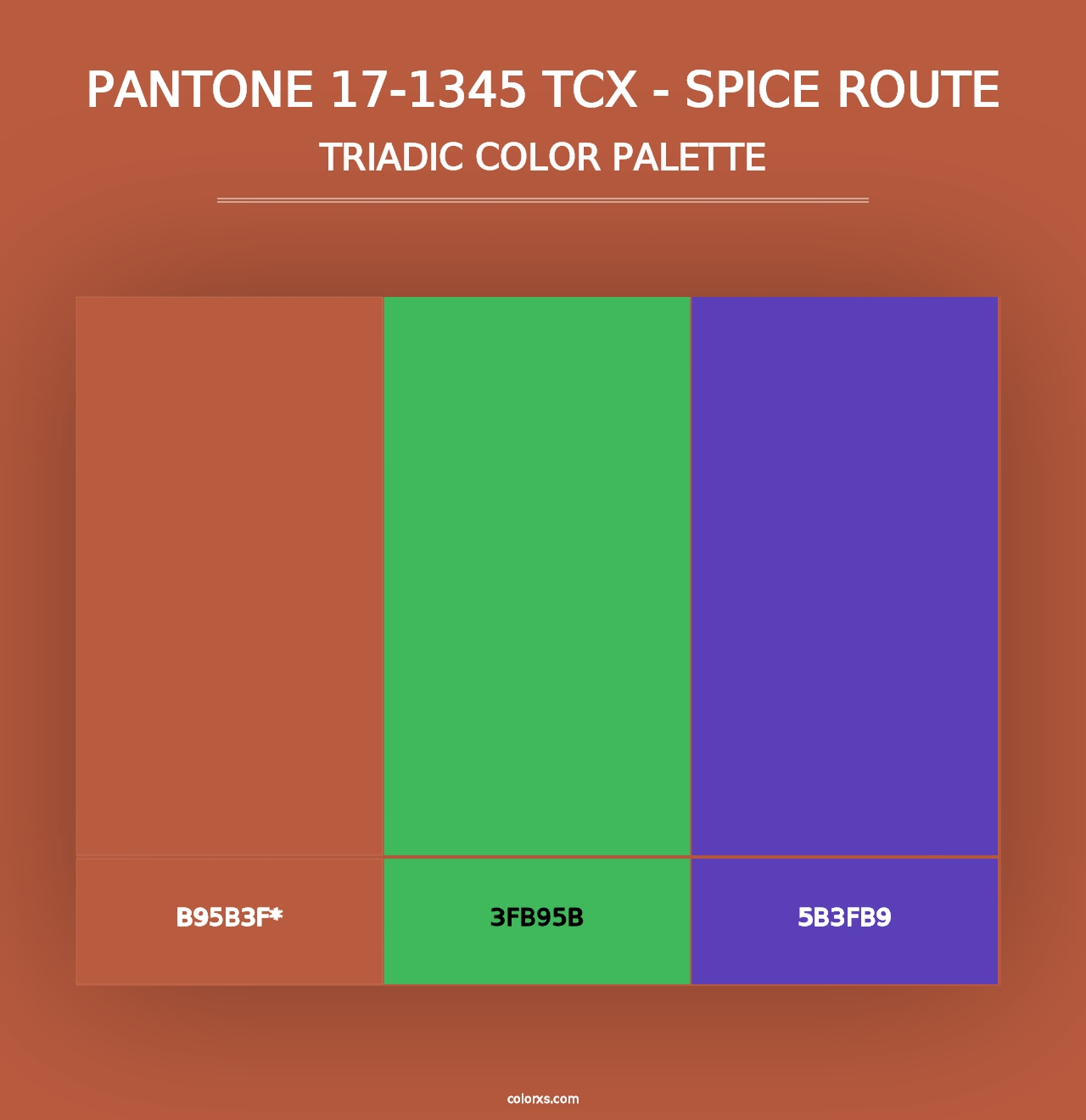 PANTONE 17-1345 TCX - Spice Route - Triadic Color Palette