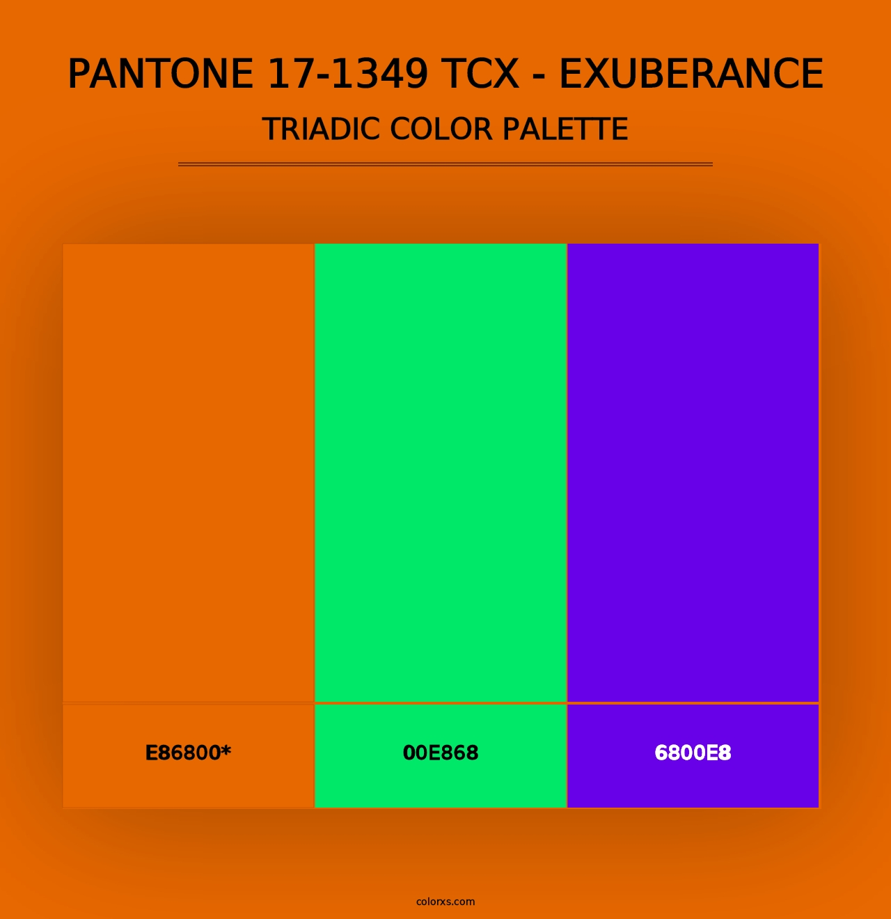 PANTONE 17-1349 TCX - Exuberance - Triadic Color Palette