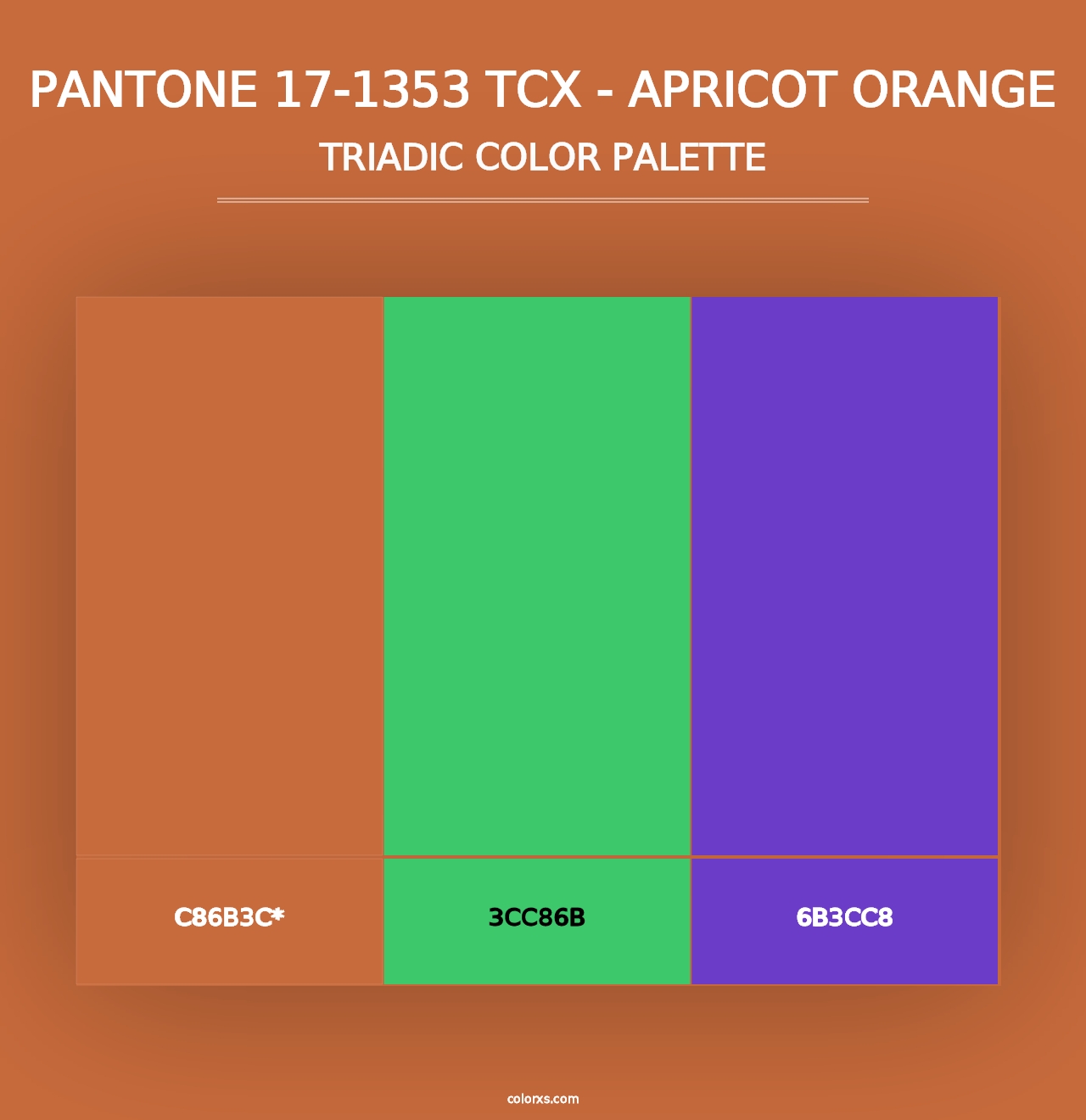 PANTONE 17-1353 TCX - Apricot Orange - Triadic Color Palette