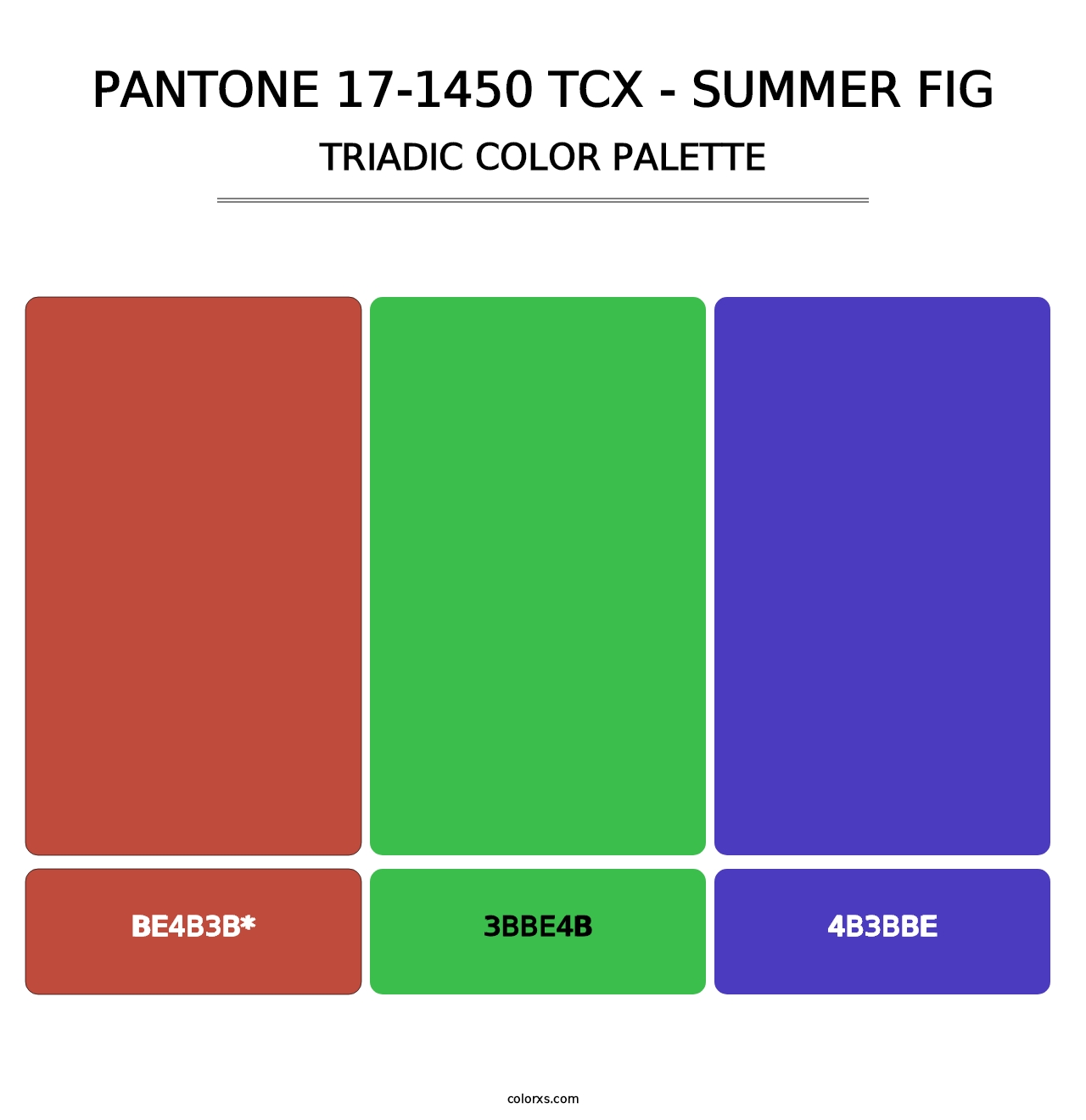 PANTONE 17-1450 TCX - Summer Fig - Triadic Color Palette