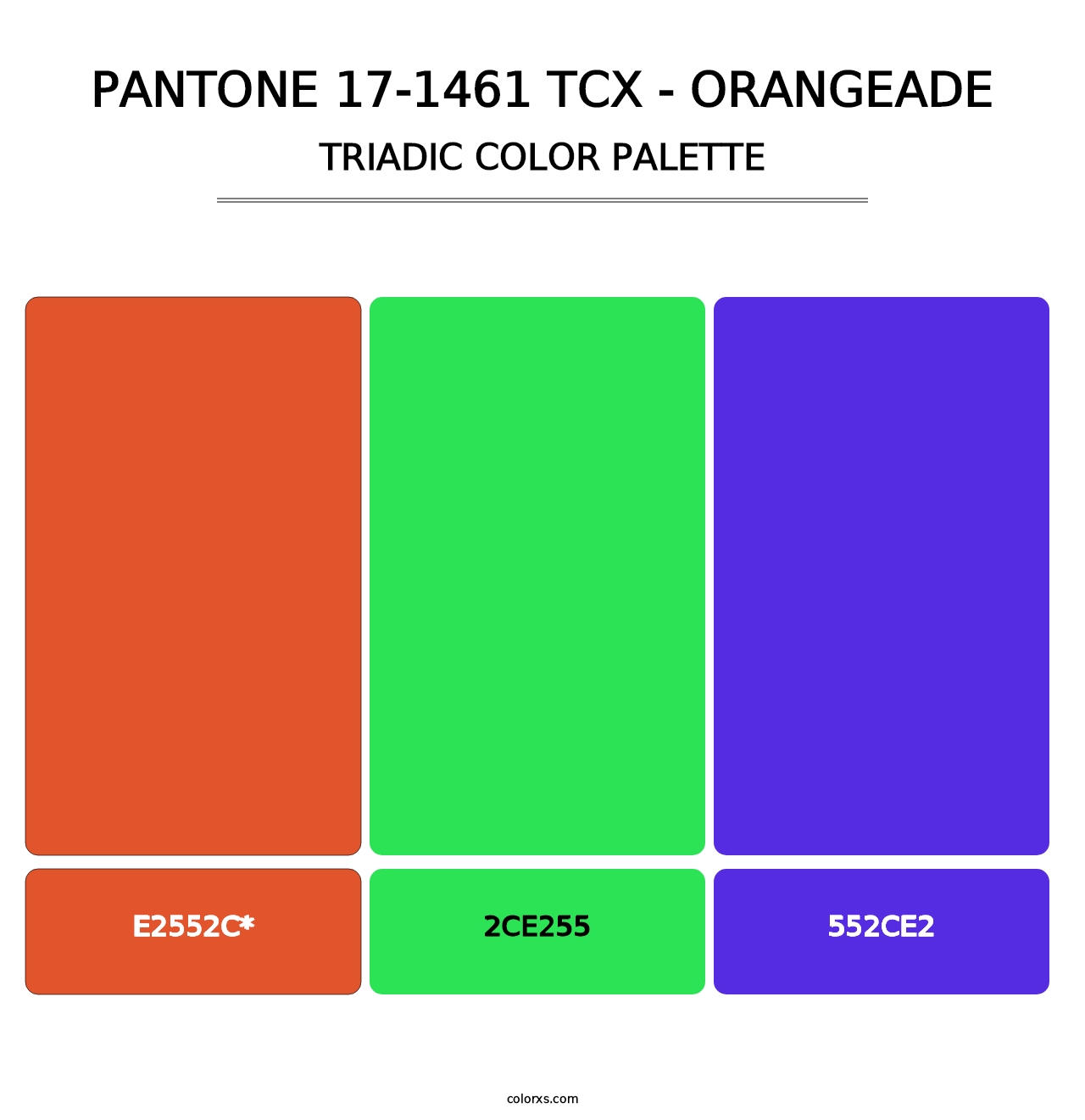 PANTONE 17-1461 TCX - Orangeade - Triadic Color Palette