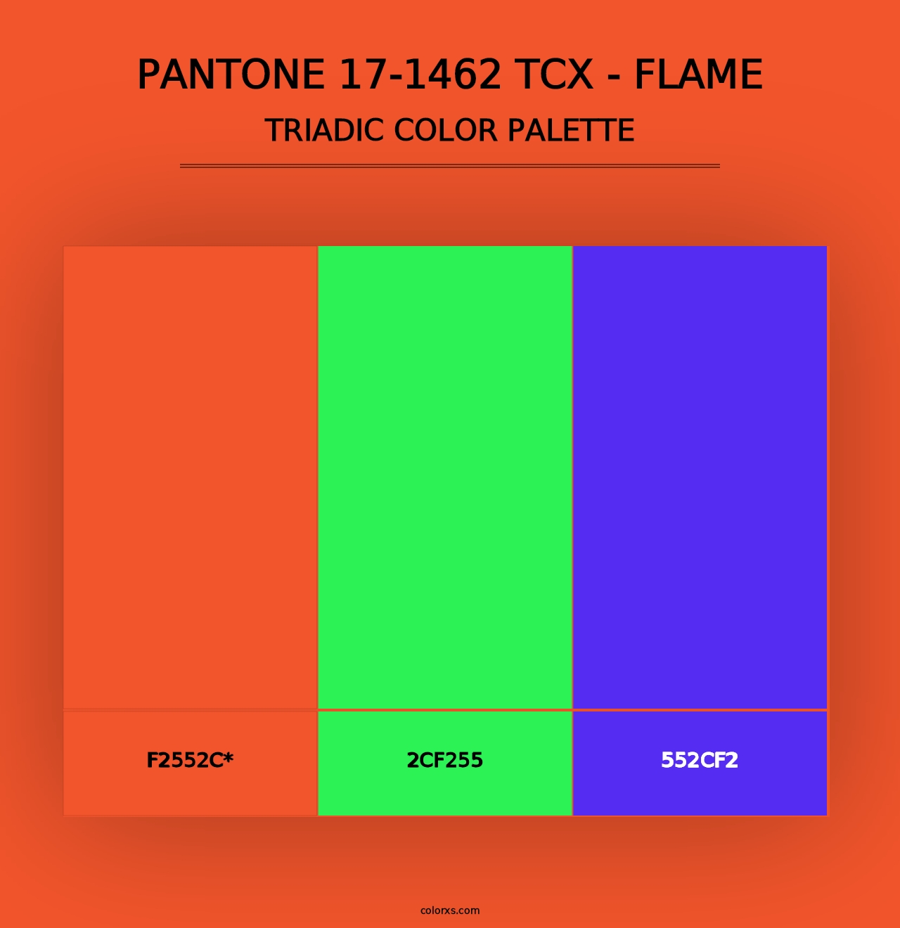 PANTONE 17-1462 TCX - Flame - Triadic Color Palette