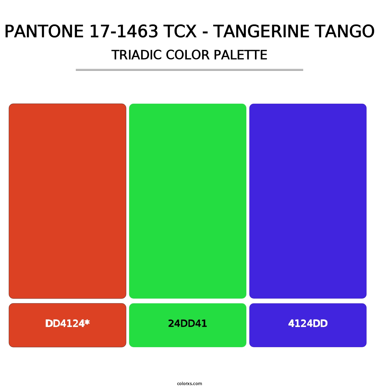 PANTONE 17-1463 TCX - Tangerine Tango - Triadic Color Palette