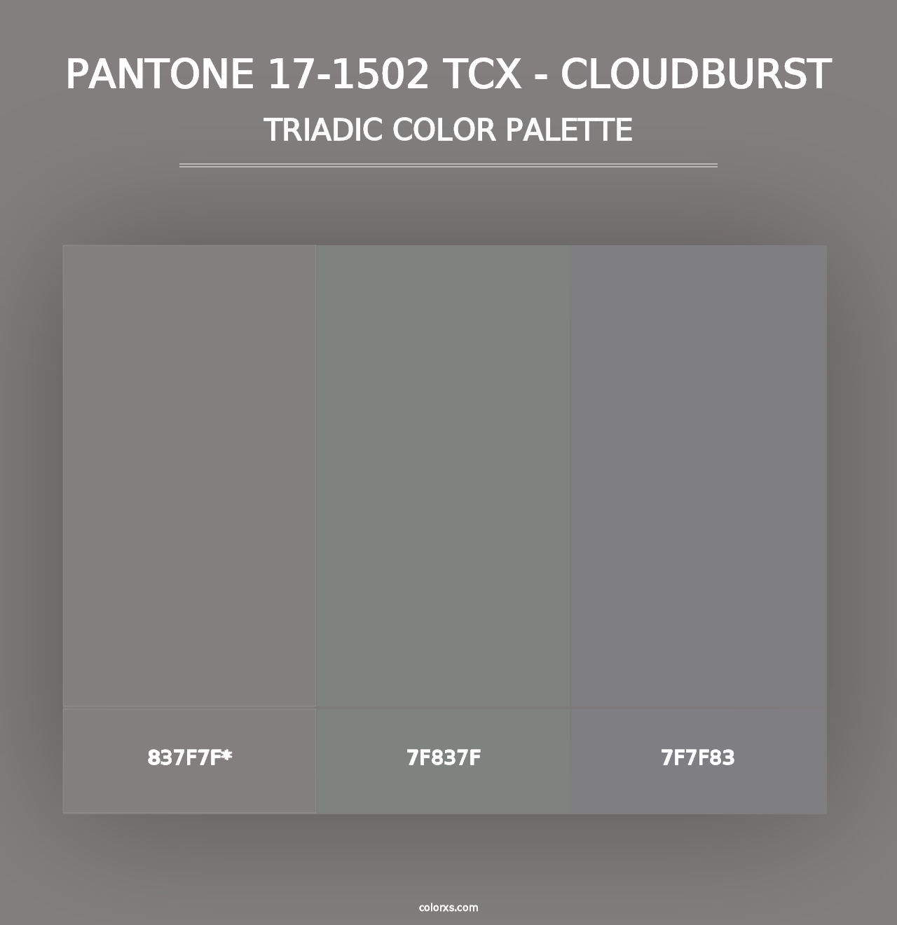 PANTONE 17-1502 TCX - Cloudburst - Triadic Color Palette