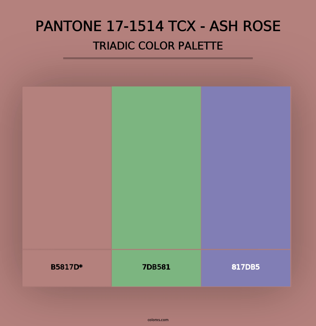 PANTONE 17-1514 TCX - Ash Rose - Triadic Color Palette