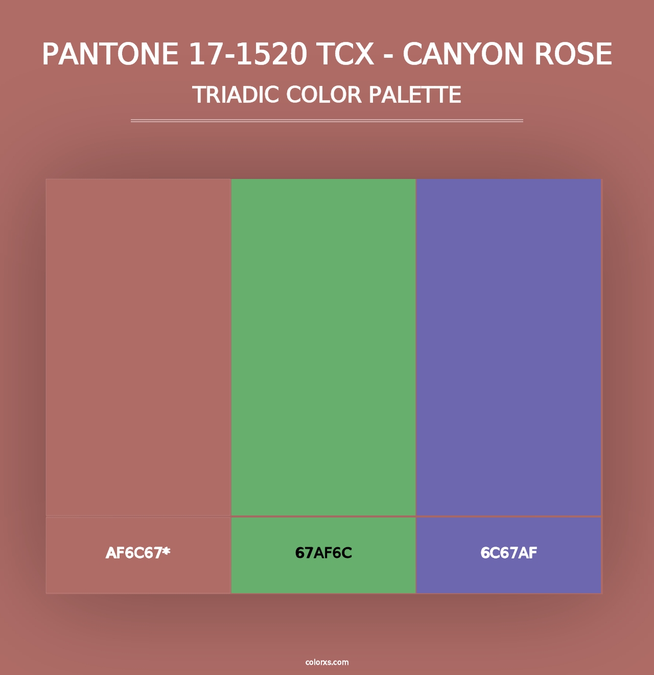 PANTONE 17-1520 TCX - Canyon Rose - Triadic Color Palette