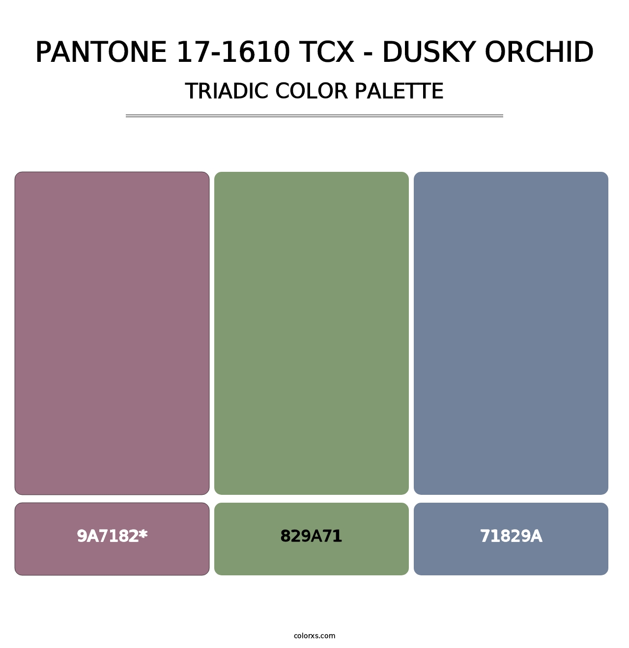 PANTONE 17-1610 TCX - Dusky Orchid - Triadic Color Palette