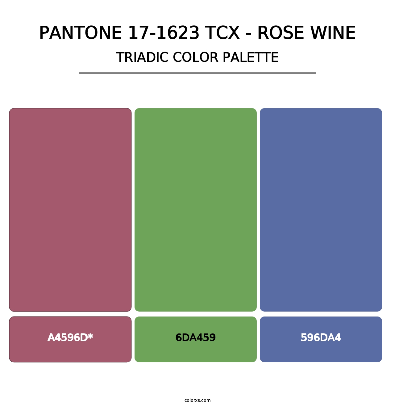 PANTONE 17-1623 TCX - Rose Wine - Triadic Color Palette