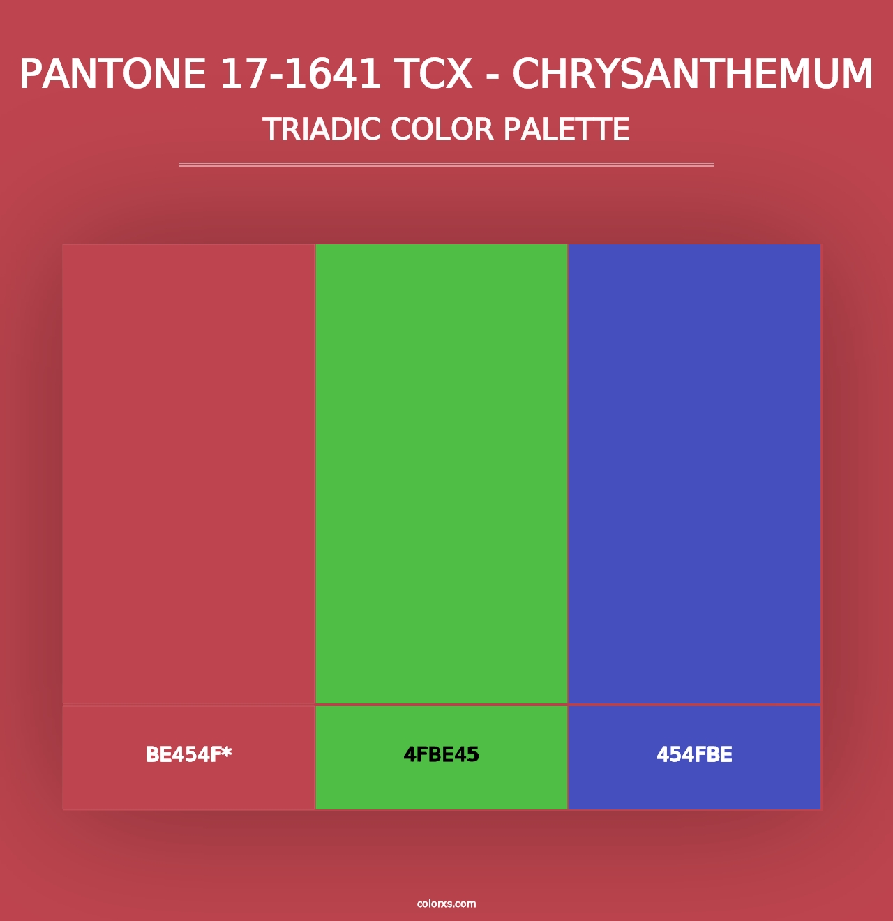 PANTONE 17-1641 TCX - Chrysanthemum - Triadic Color Palette