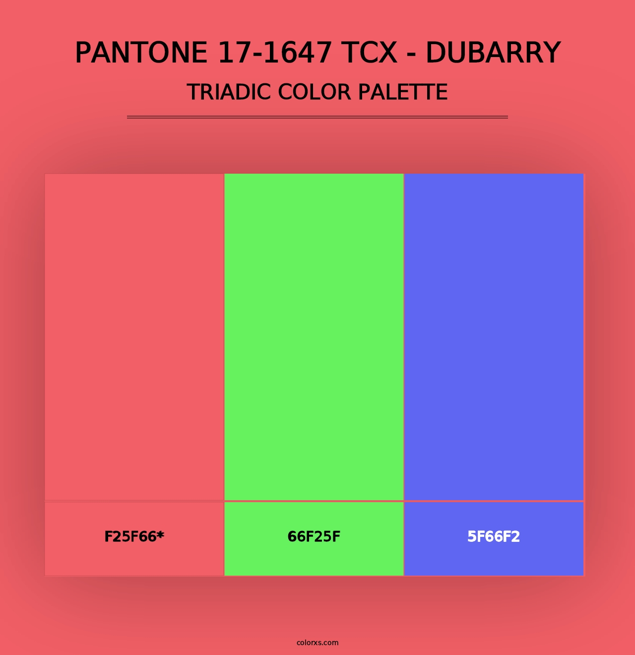 PANTONE 17-1647 TCX - Dubarry - Triadic Color Palette