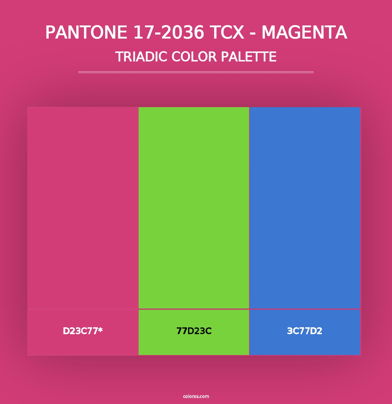 PANTONE 17-2036 TCX - Magenta - Triadic Color Palette