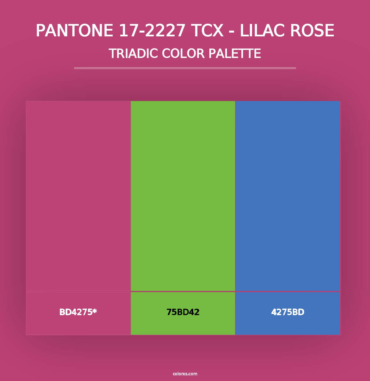 PANTONE 17-2227 TCX - Lilac Rose - Triadic Color Palette