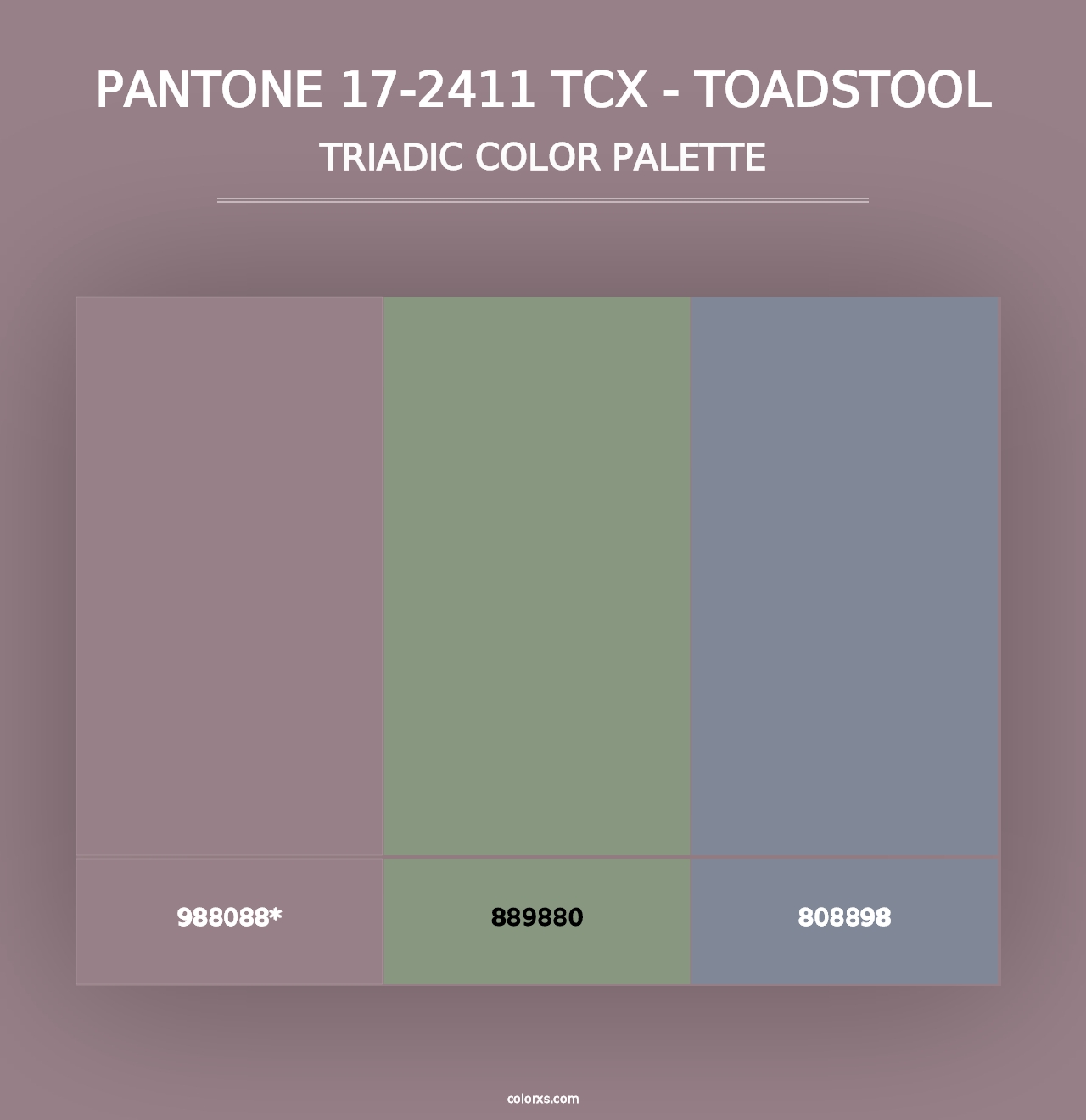 PANTONE 17-2411 TCX - Toadstool - Triadic Color Palette