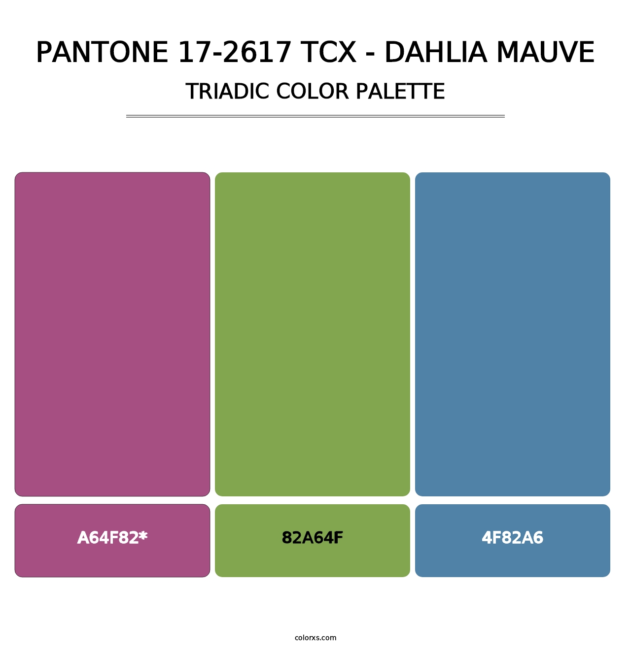 PANTONE 17-2617 TCX - Dahlia Mauve - Triadic Color Palette