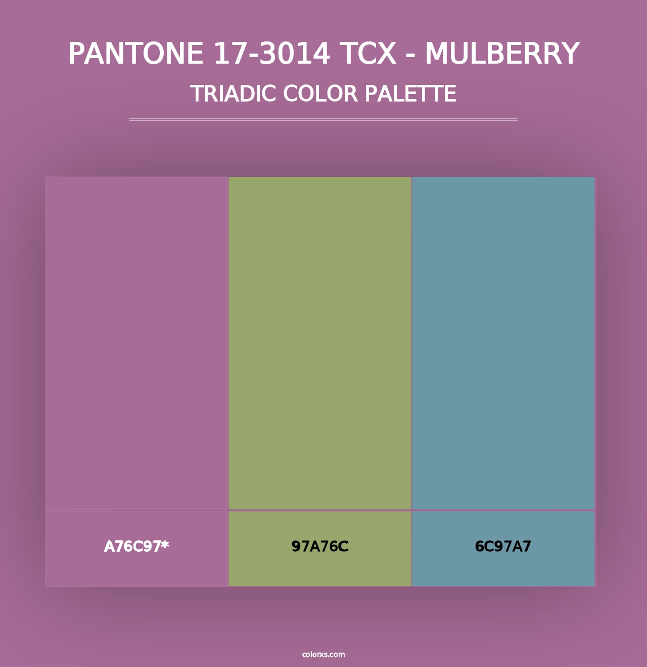 PANTONE 17-3014 TCX - Mulberry - Triadic Color Palette