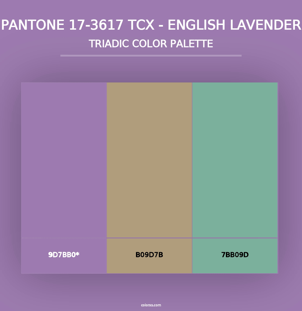 PANTONE 17-3617 TCX - English Lavender - Triadic Color Palette