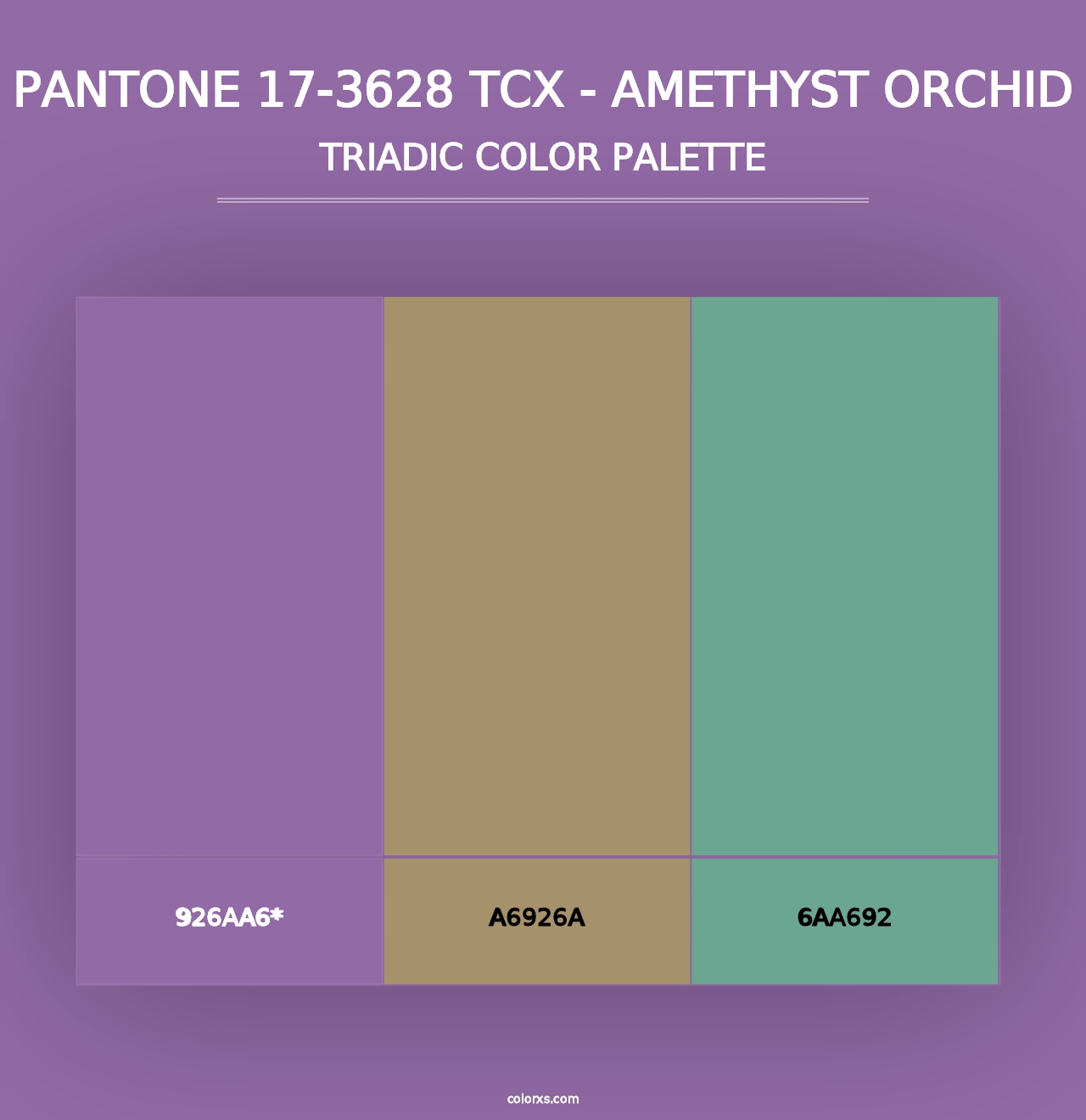 PANTONE 17-3628 TCX - Amethyst Orchid - Triadic Color Palette