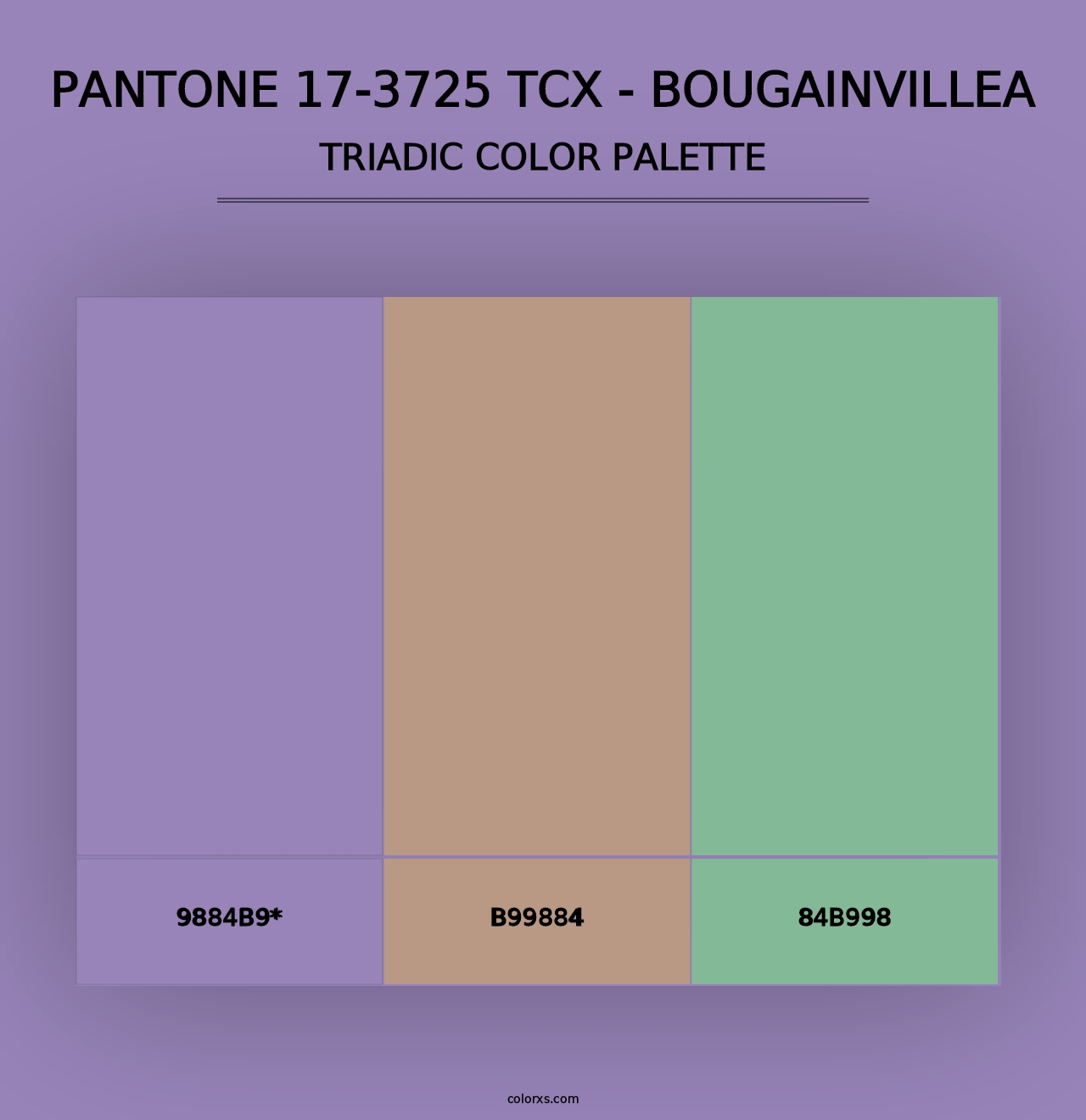 PANTONE 17-3725 TCX - Bougainvillea - Triadic Color Palette