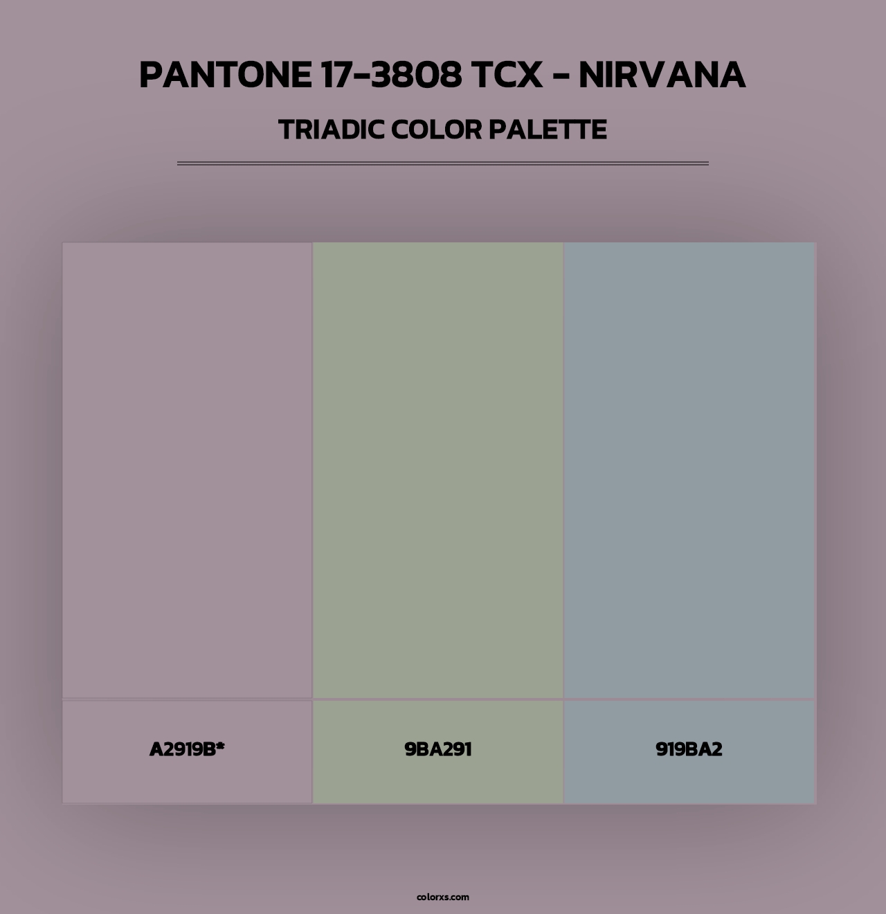 PANTONE 17-3808 TCX - Nirvana - Triadic Color Palette