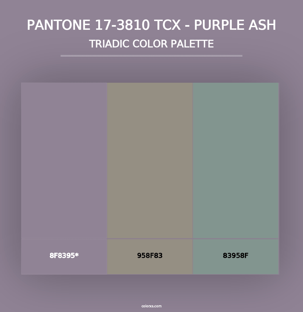 PANTONE 17-3810 TCX - Purple Ash - Triadic Color Palette