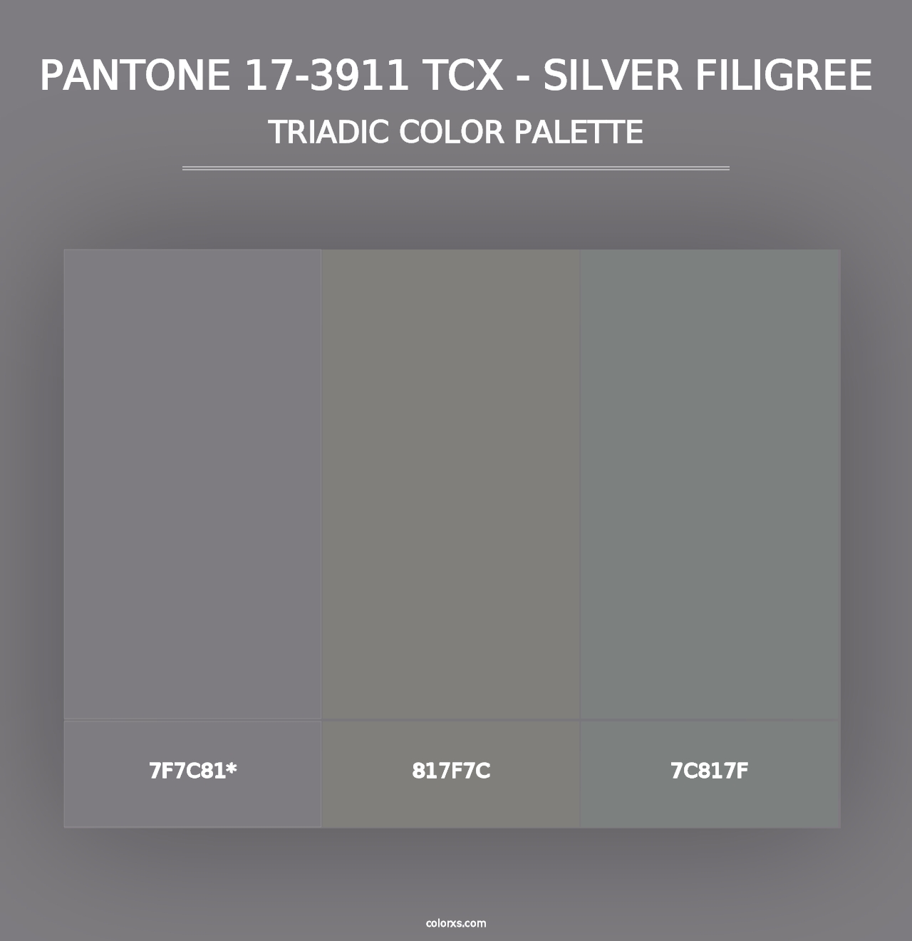 PANTONE 17-3911 TCX - Silver Filigree - Triadic Color Palette