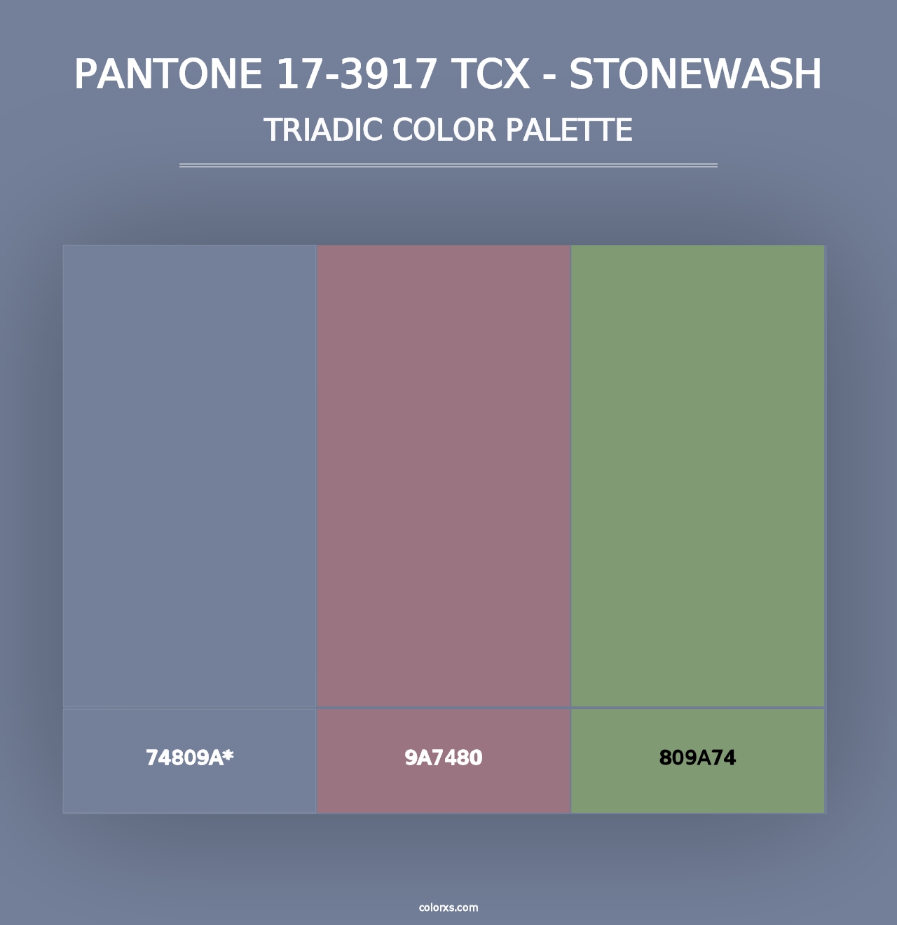 PANTONE 17-3917 TCX - Stonewash - Triadic Color Palette