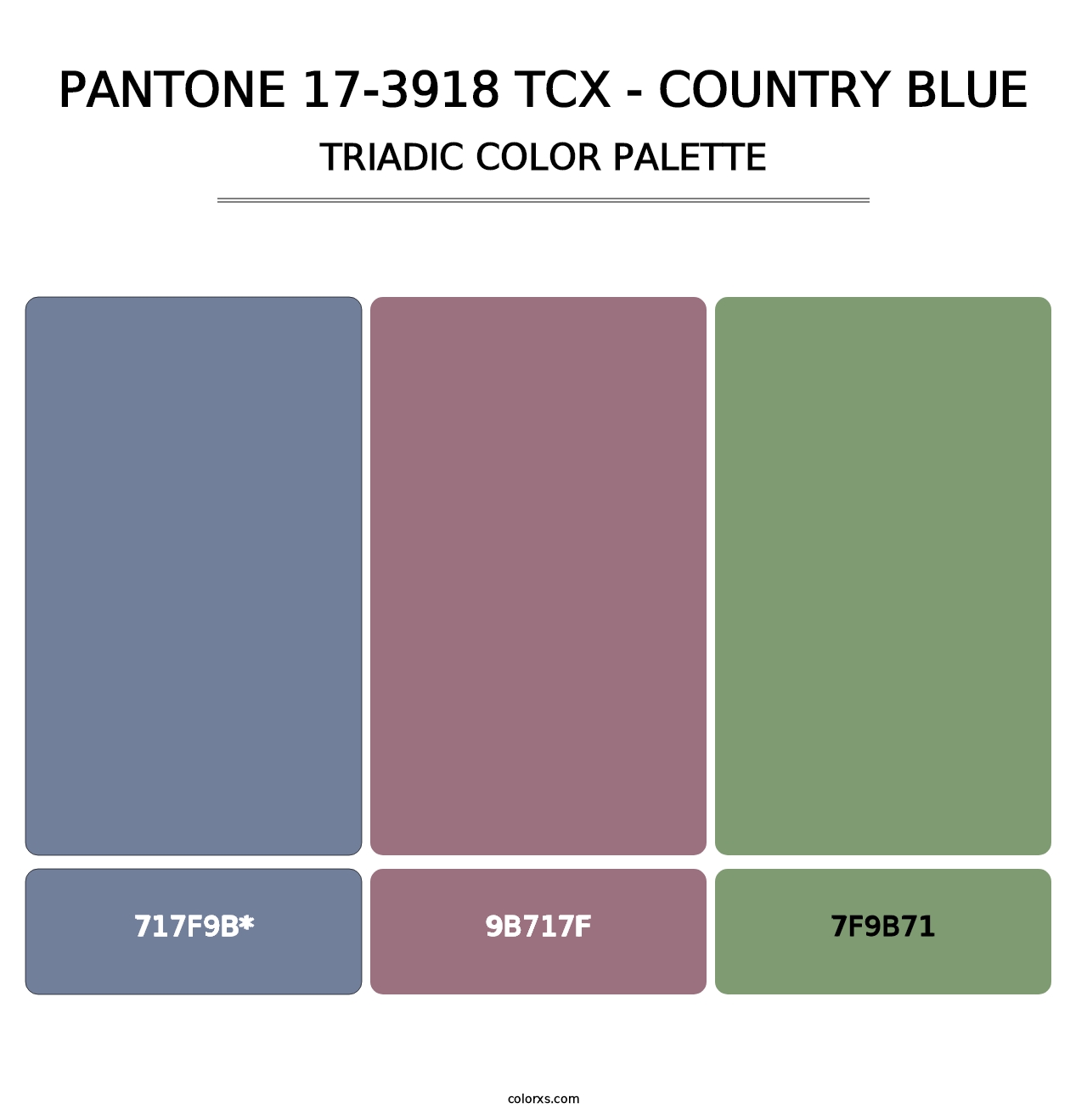 PANTONE 17-3918 TCX - Country Blue - Triadic Color Palette