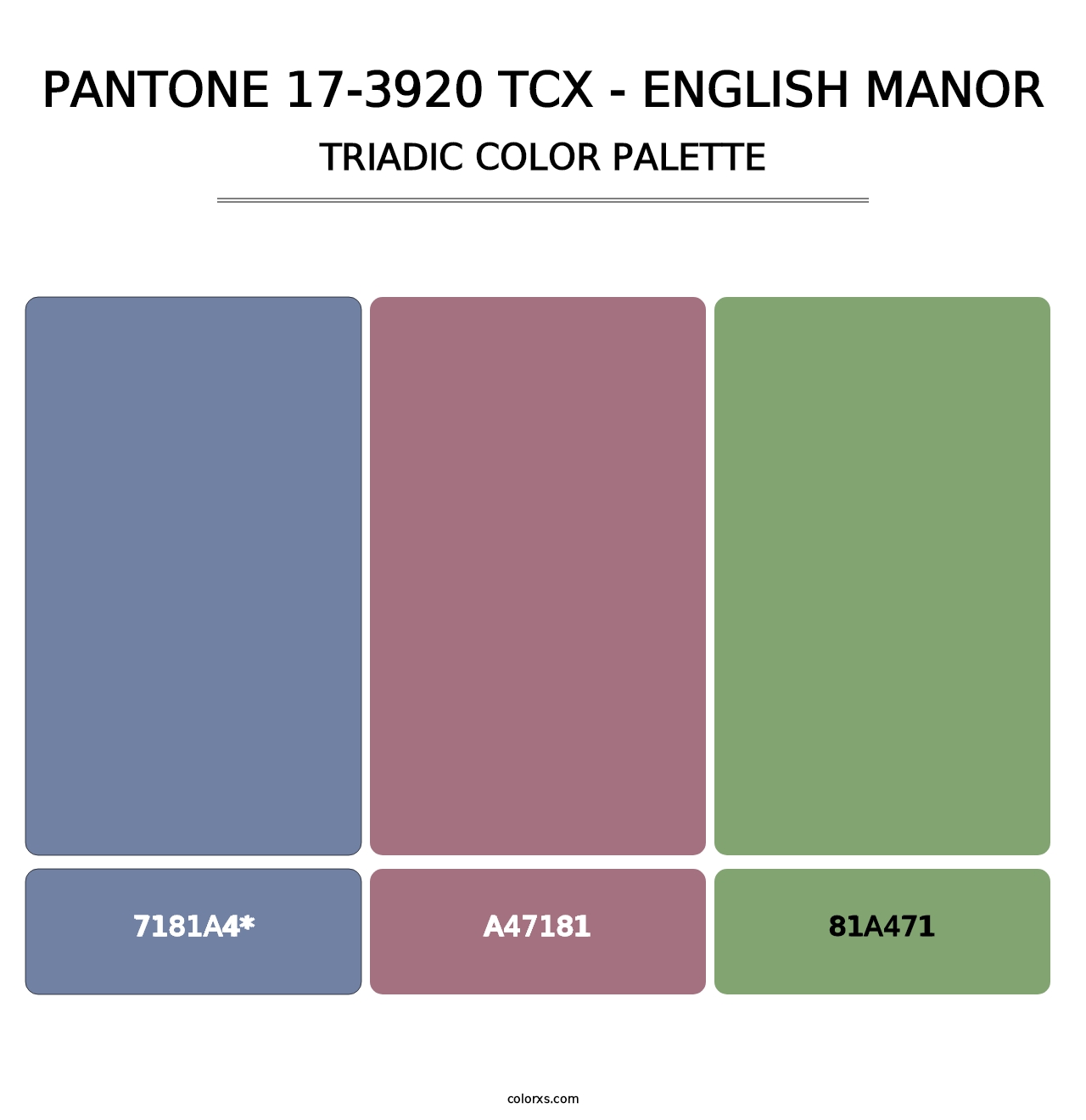 PANTONE 17-3920 TCX - English Manor - Triadic Color Palette