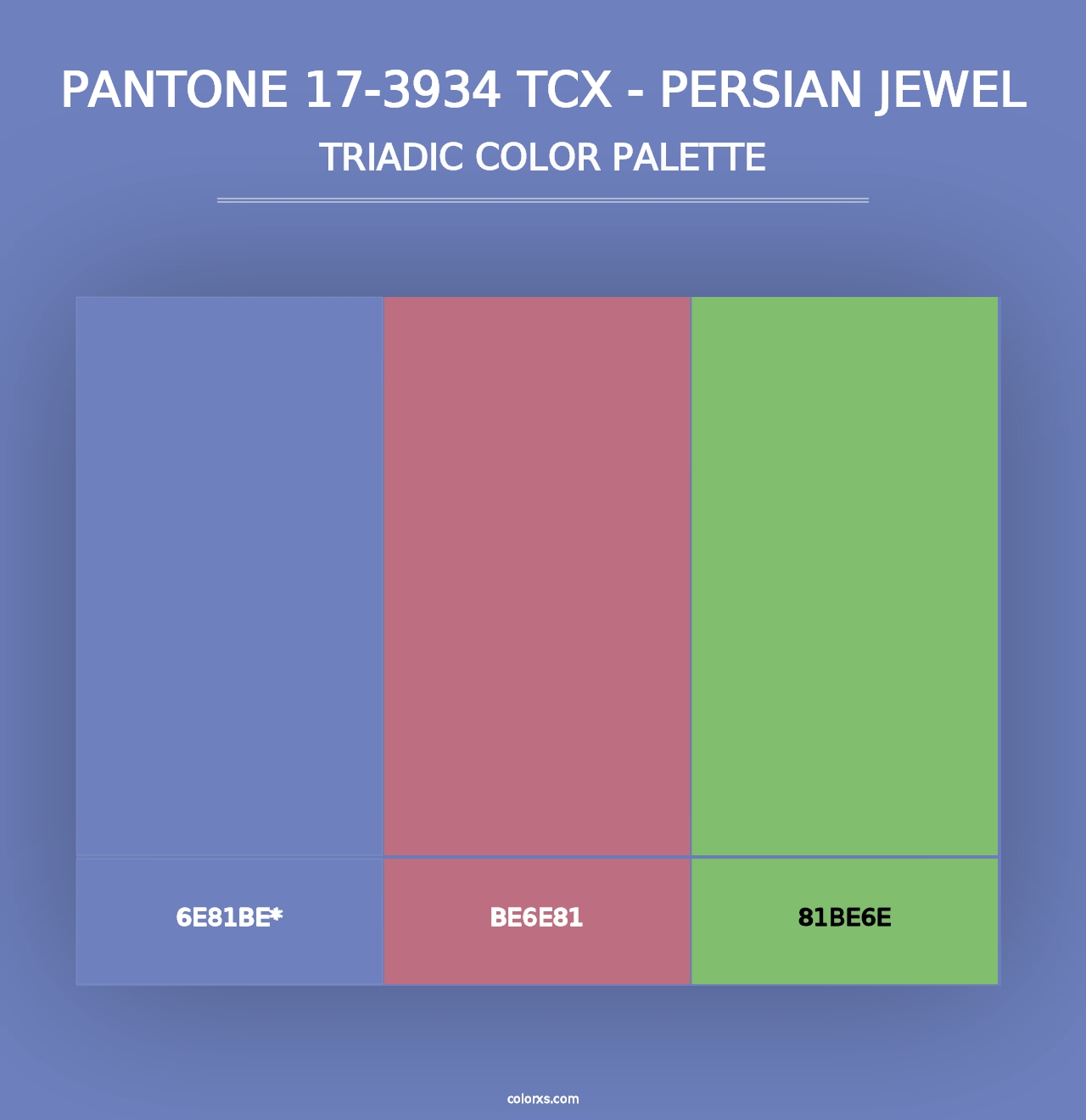 PANTONE 17-3934 TCX - Persian Jewel - Triadic Color Palette