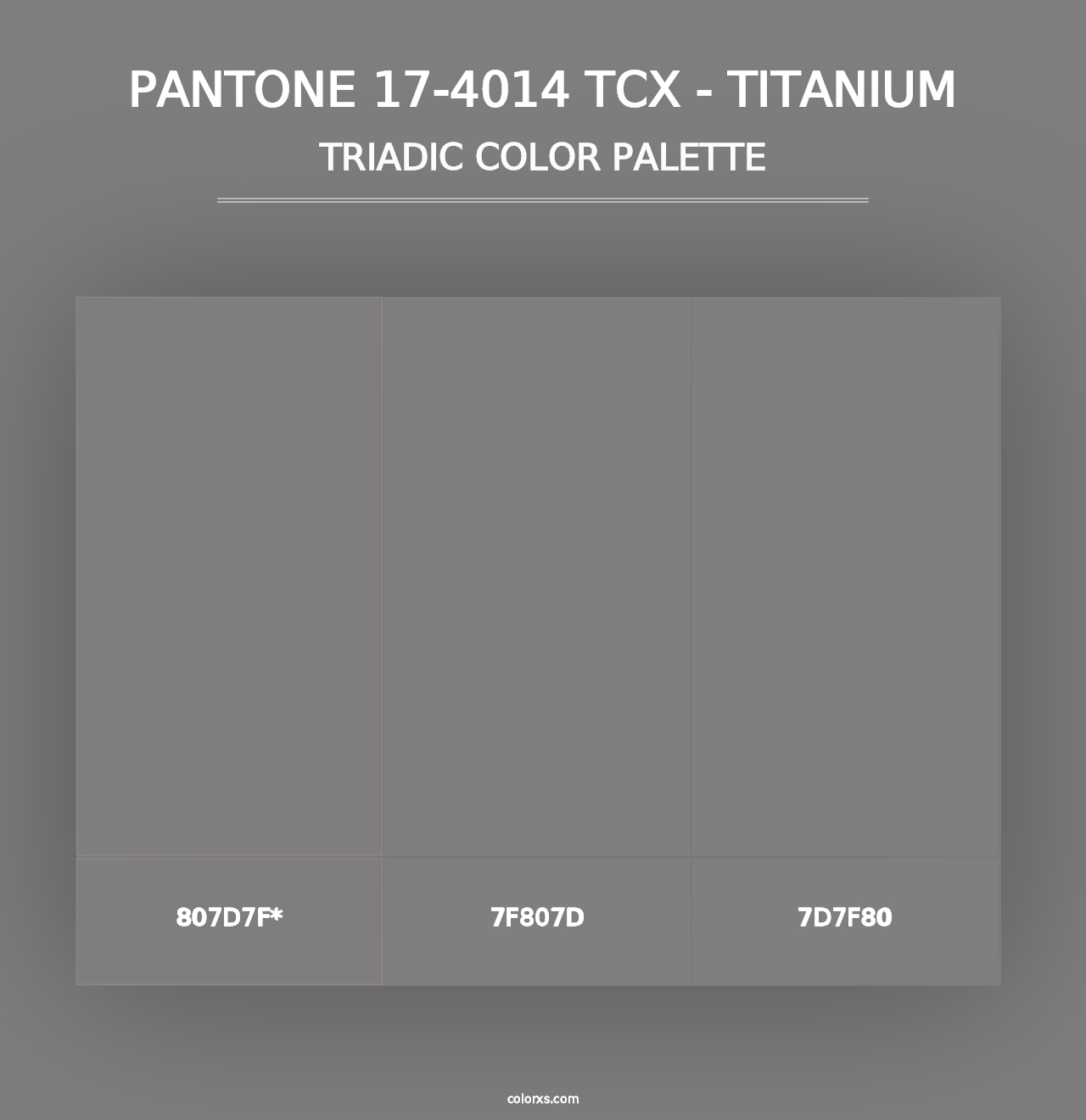 PANTONE 17-4014 TCX - Titanium - Triadic Color Palette