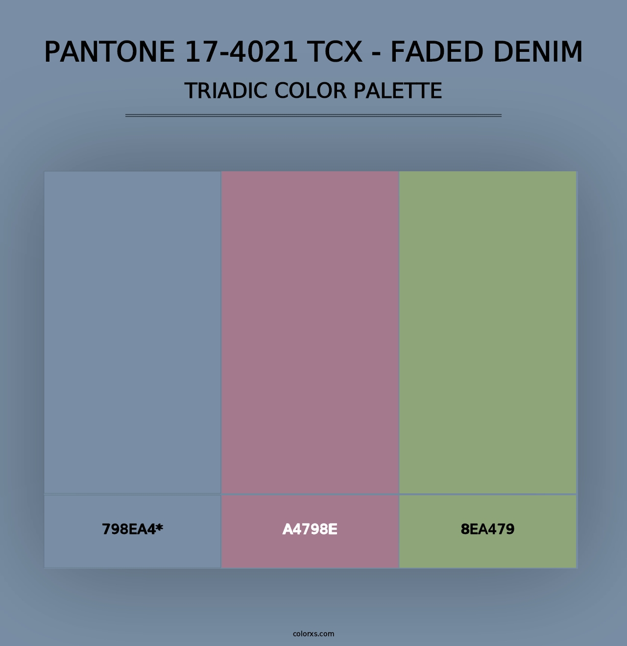 PANTONE 17-4021 TCX - Faded Denim - Triadic Color Palette