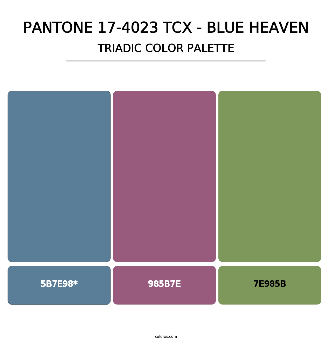 PANTONE 17-4023 TCX - Blue Heaven - Triadic Color Palette