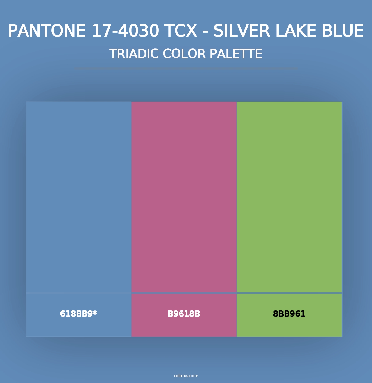 PANTONE 17-4030 TCX - Silver Lake Blue - Triadic Color Palette