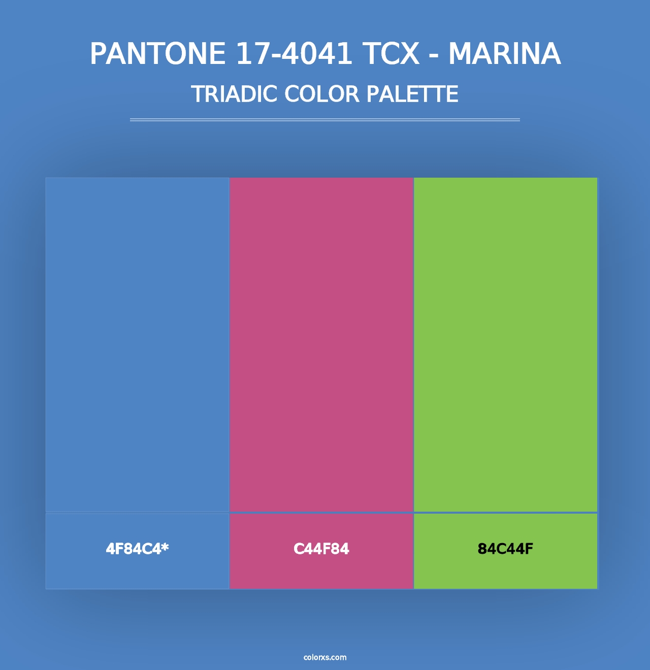 PANTONE 17-4041 TCX - Marina - Triadic Color Palette