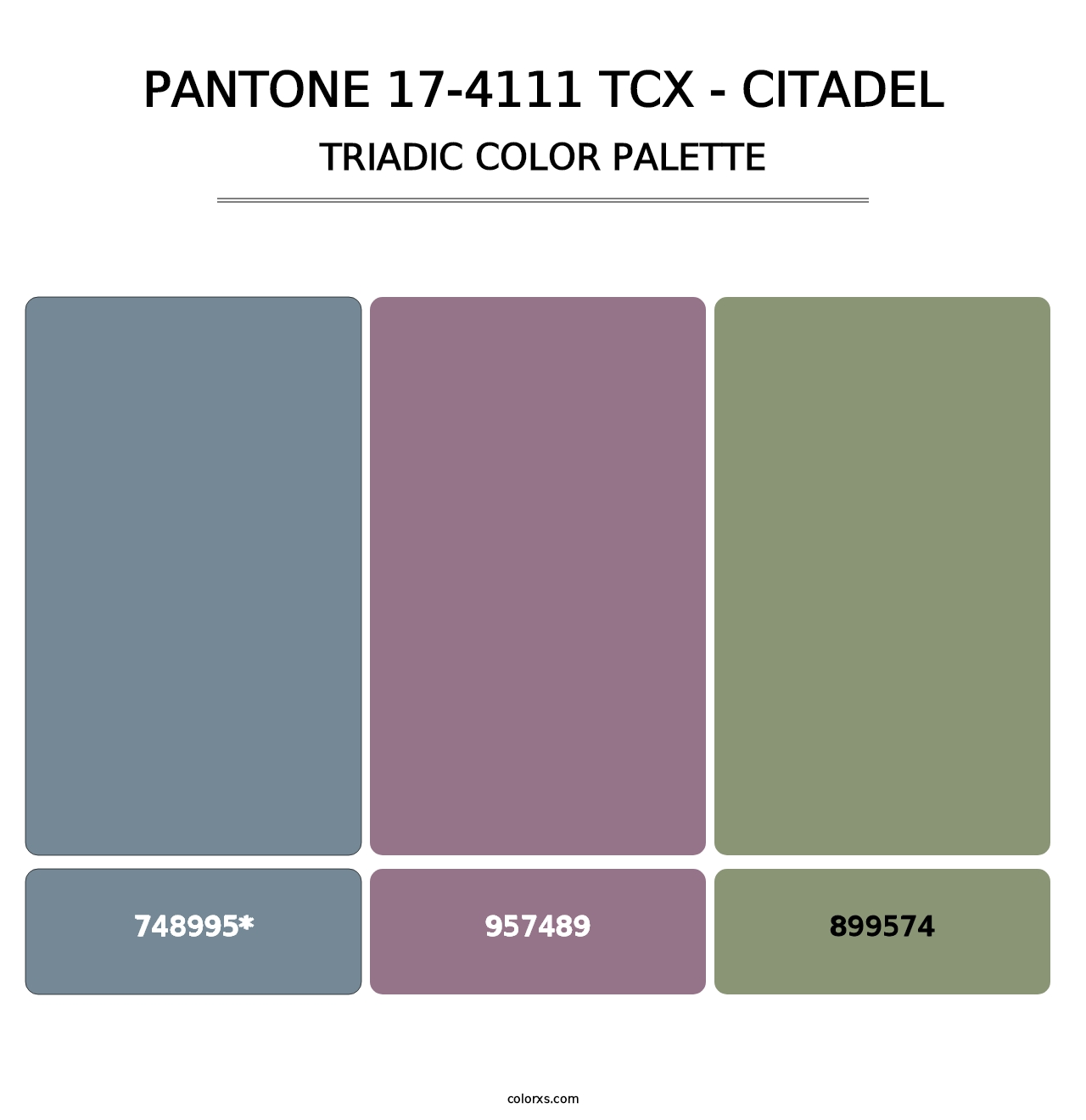 PANTONE 17-4111 TCX - Citadel - Triadic Color Palette