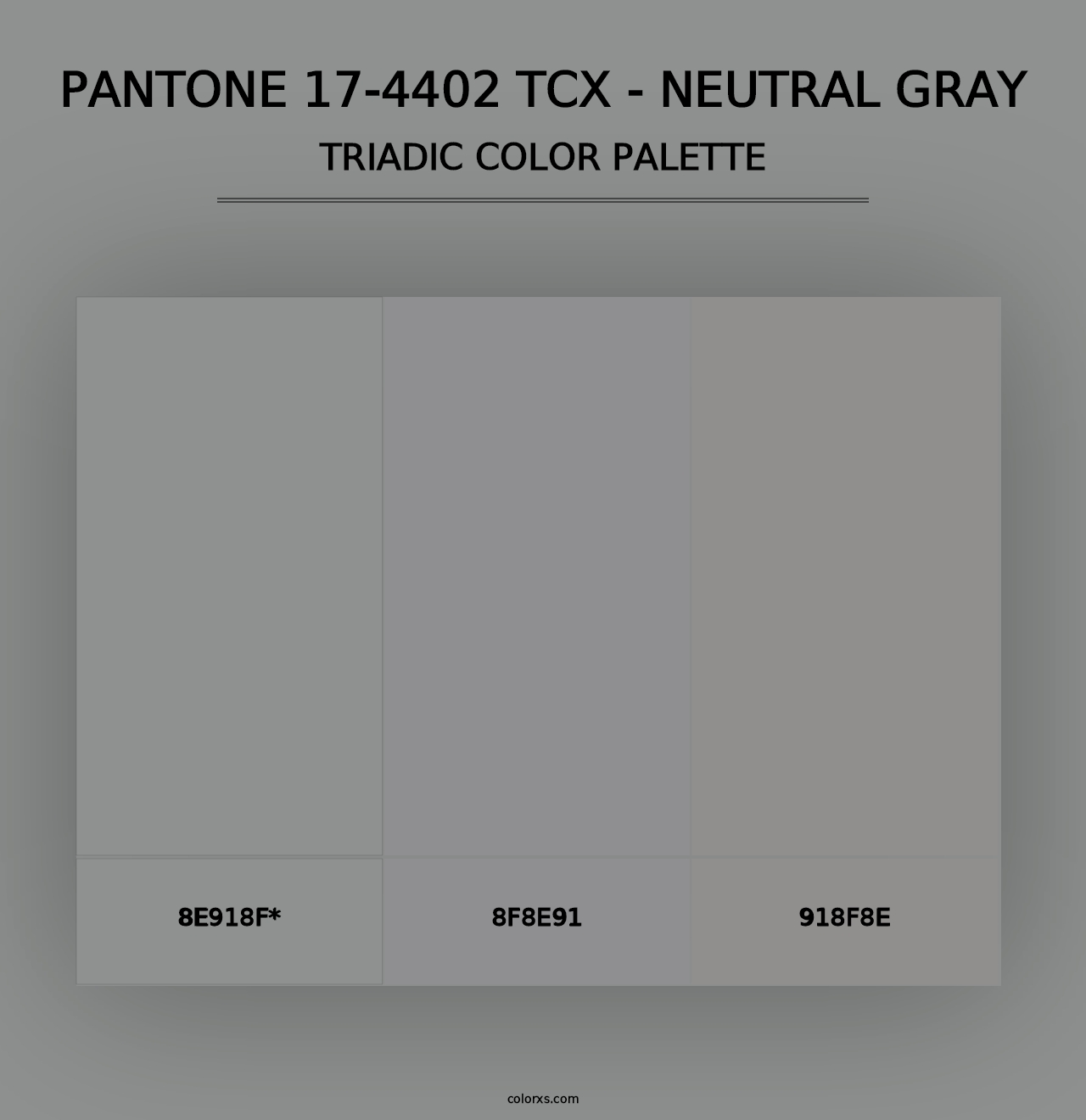 PANTONE 17-4402 TCX - Neutral Gray - Triadic Color Palette