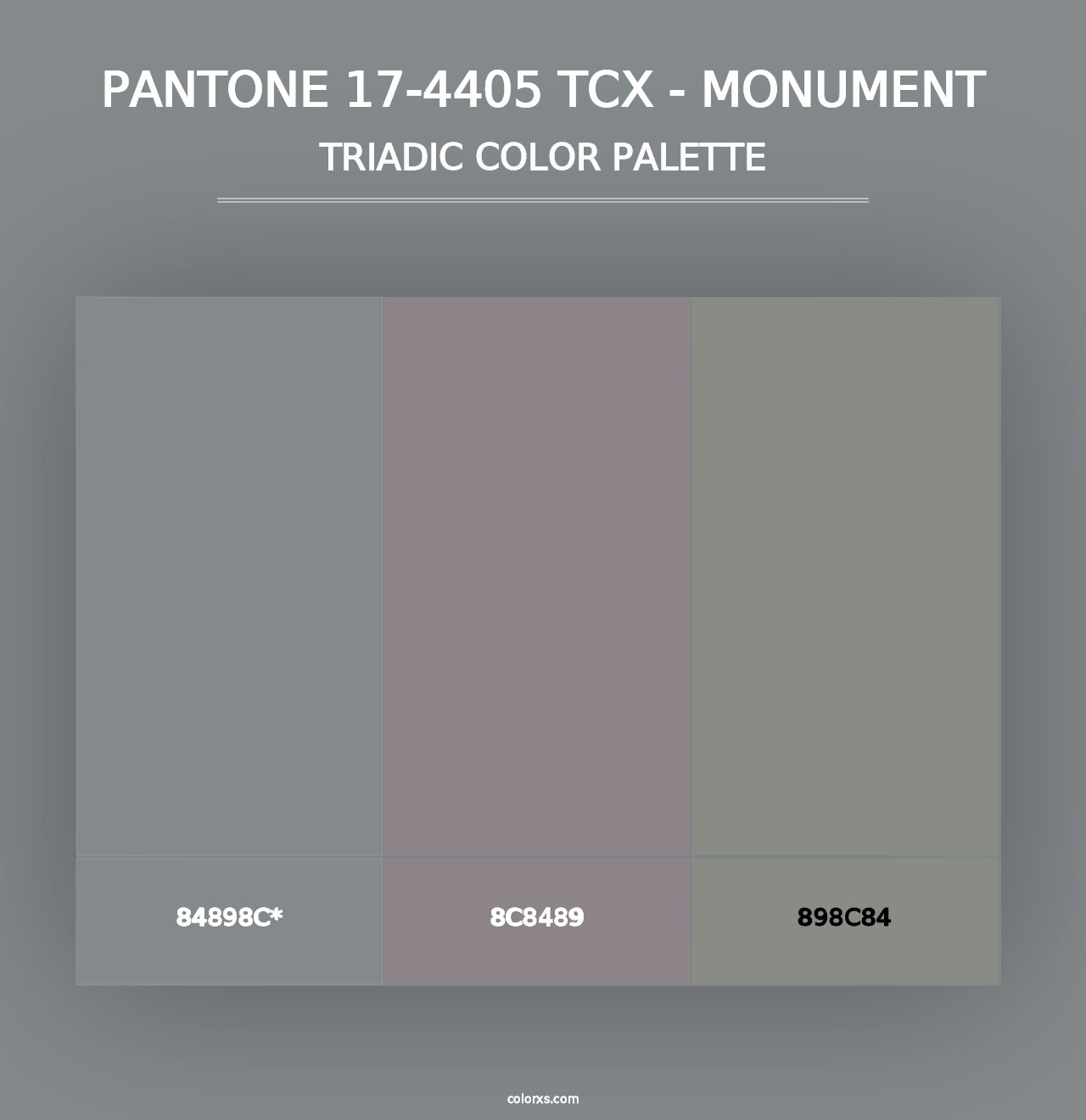 PANTONE 17-4405 TCX - Monument - Triadic Color Palette