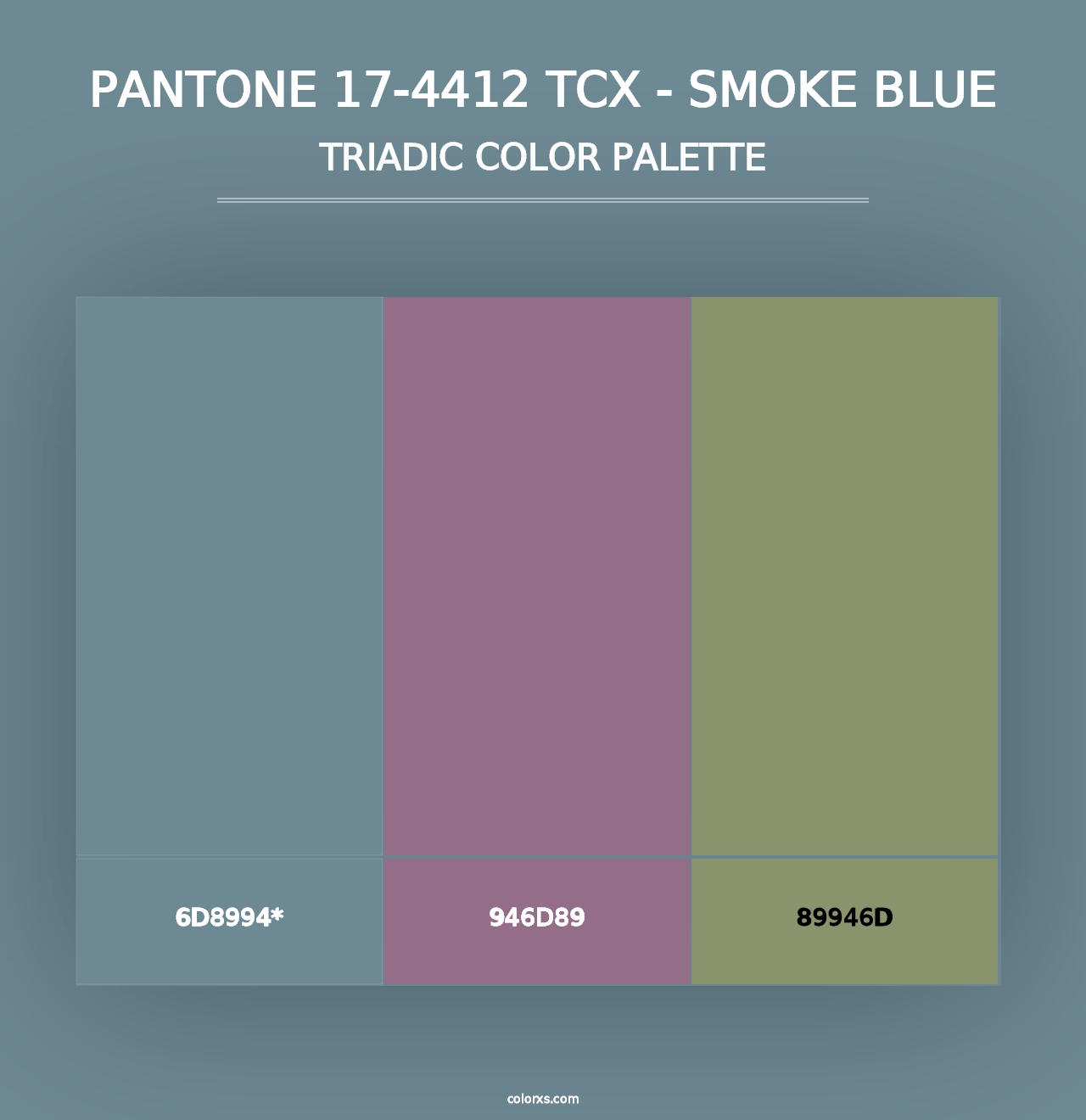 PANTONE 17-4412 TCX - Smoke Blue - Triadic Color Palette