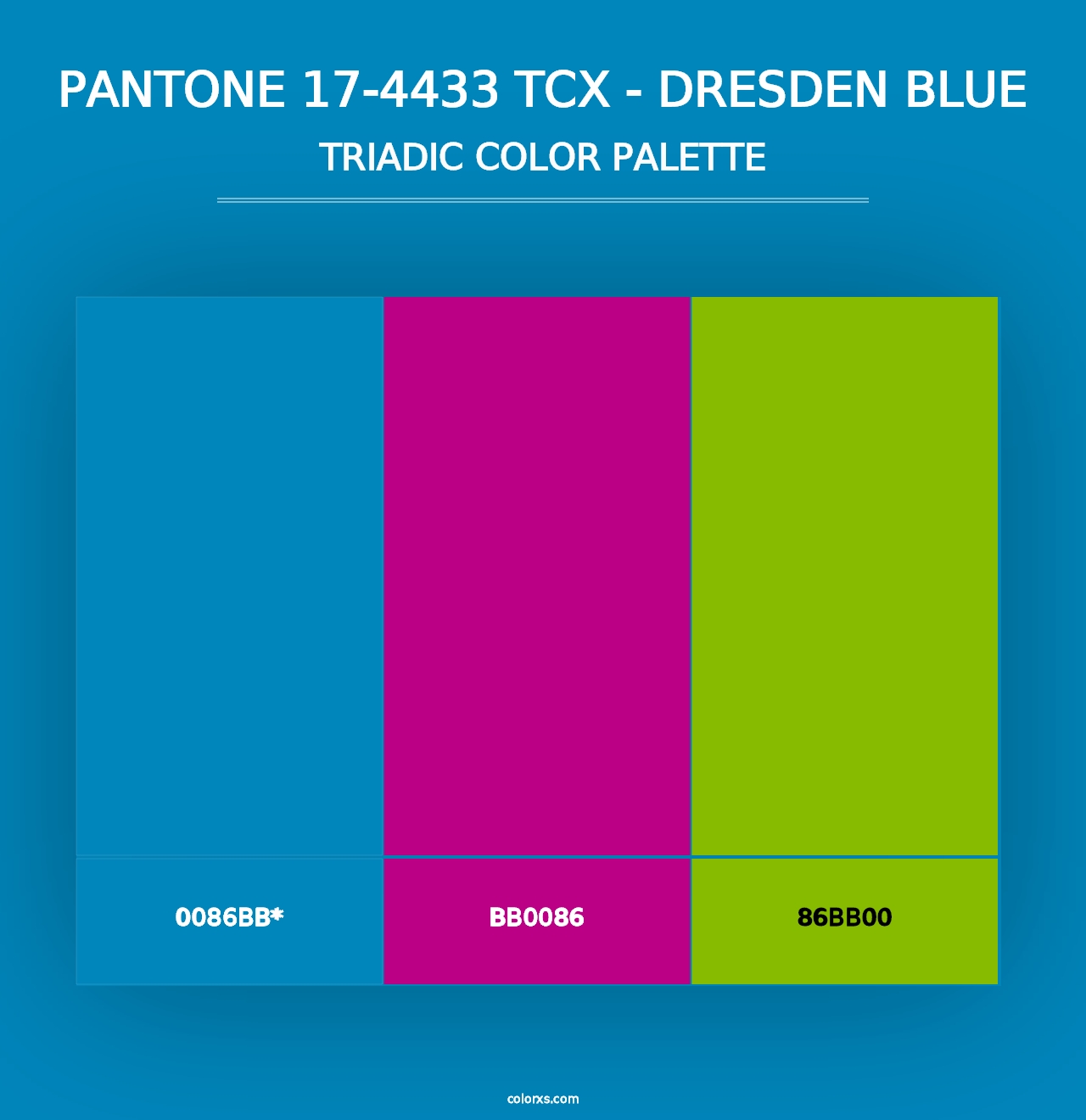 PANTONE 17-4433 TCX - Dresden Blue - Triadic Color Palette