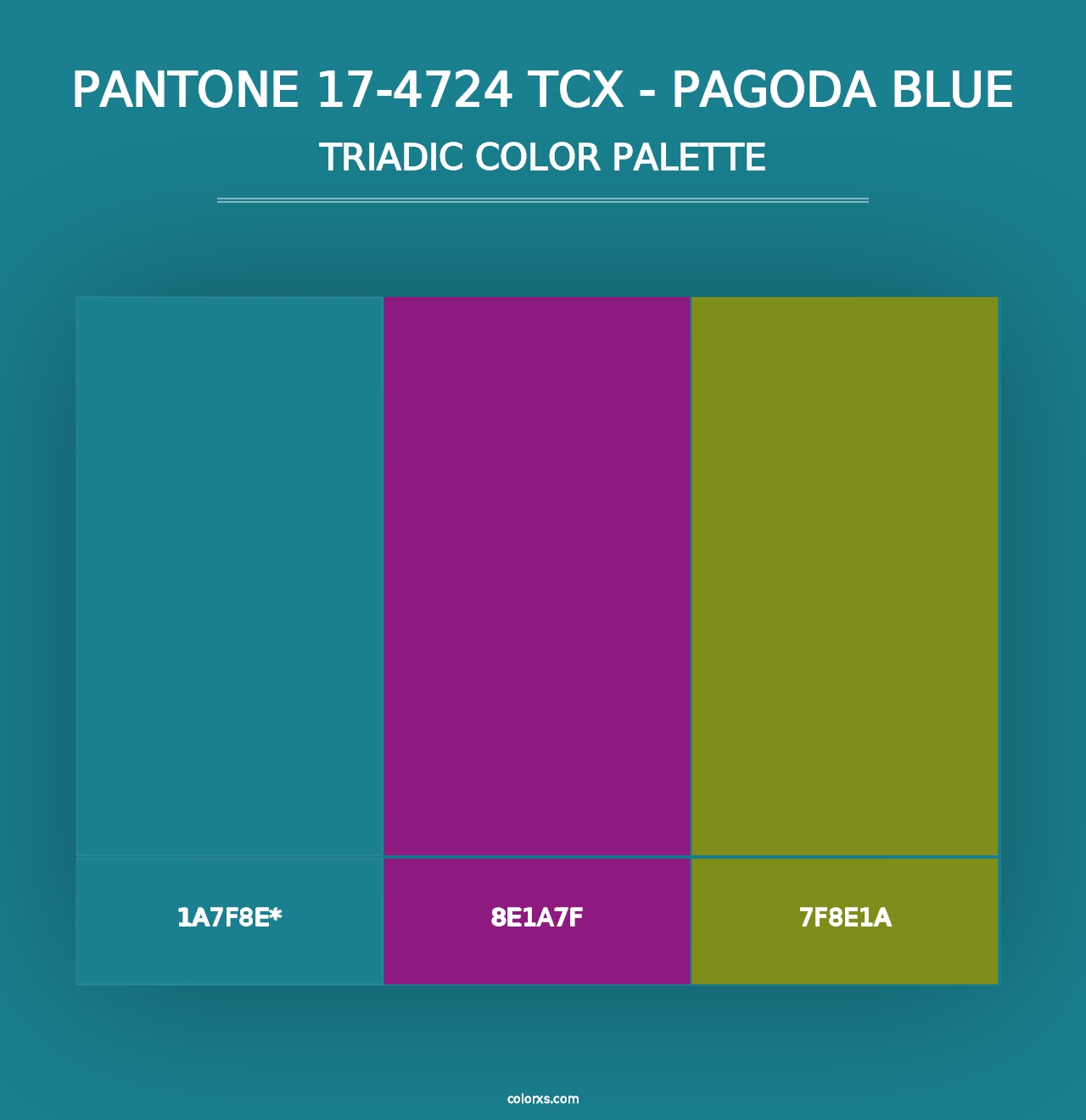 PANTONE 17-4724 TCX - Pagoda Blue - Triadic Color Palette