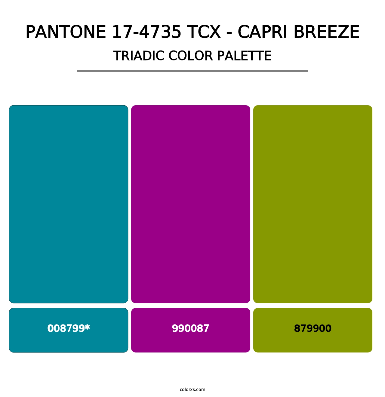 PANTONE 17-4735 TCX - Capri Breeze - Triadic Color Palette