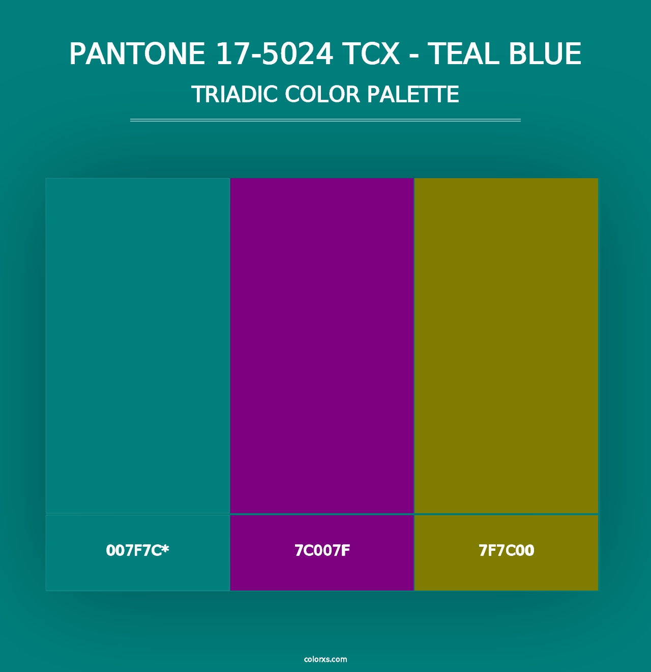 PANTONE 17-5024 TCX - Teal Blue - Triadic Color Palette