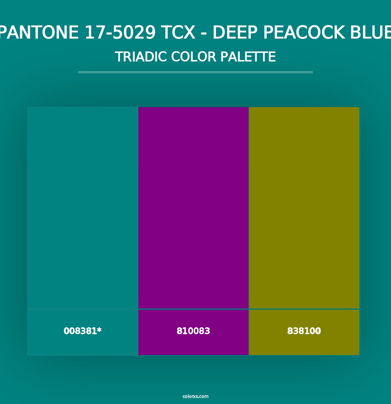 PANTONE 17-5029 TCX - Deep Peacock Blue - Triadic Color Palette