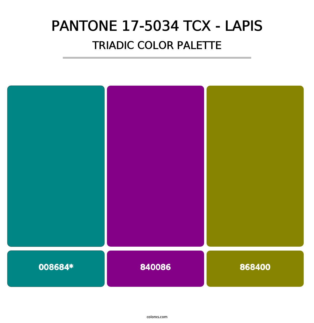 PANTONE 17-5034 TCX - Lapis - Triadic Color Palette