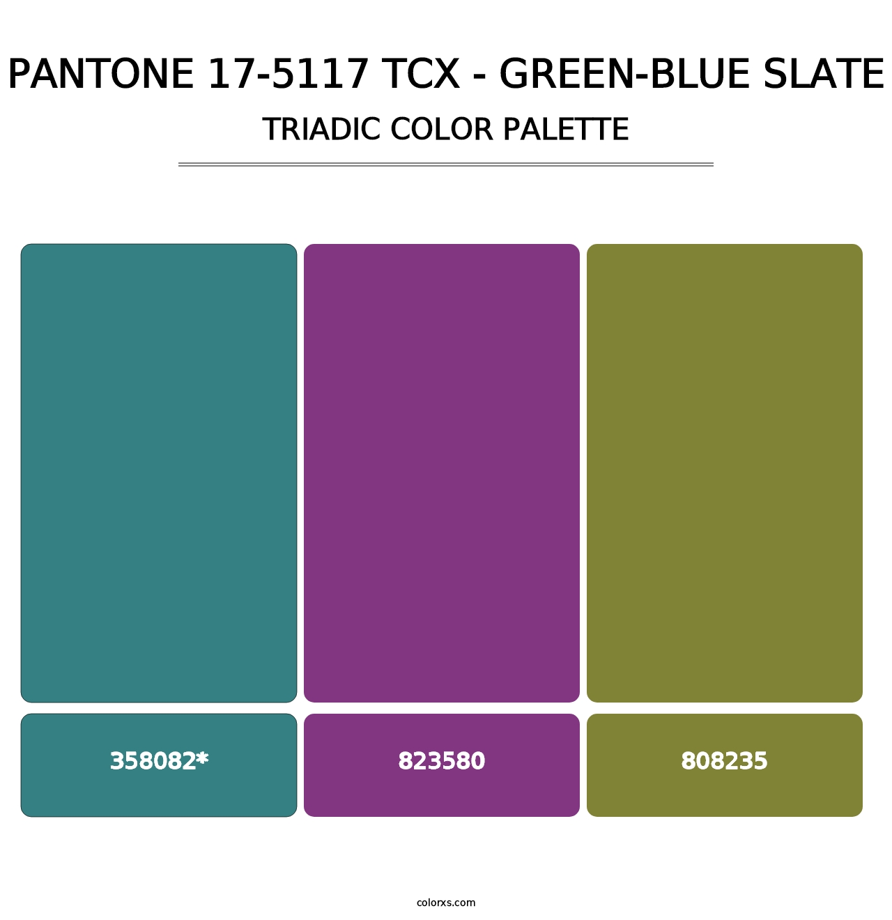 PANTONE 17-5117 TCX - Green-Blue Slate - Triadic Color Palette