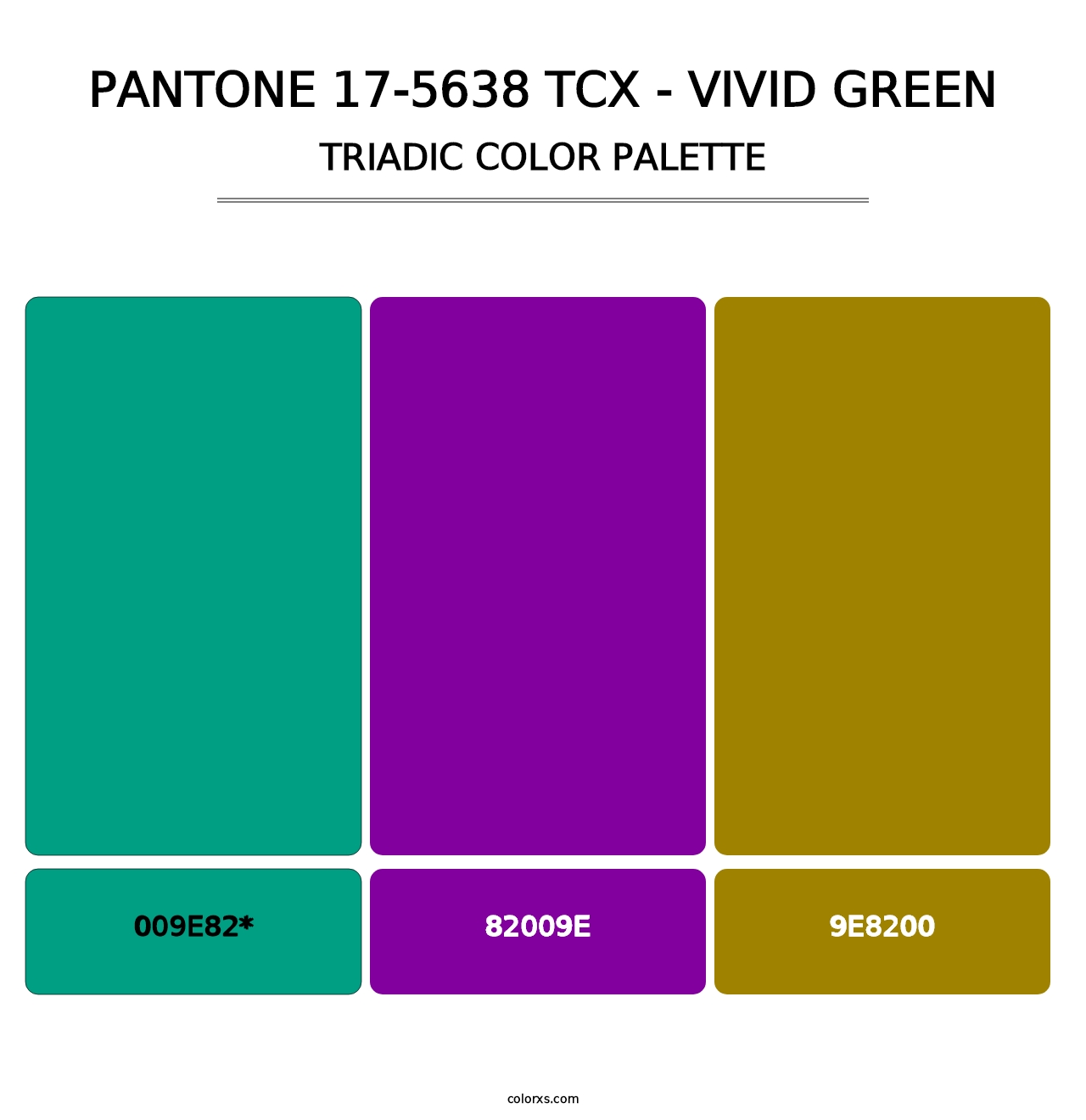 PANTONE 17-5638 TCX - Vivid Green - Triadic Color Palette