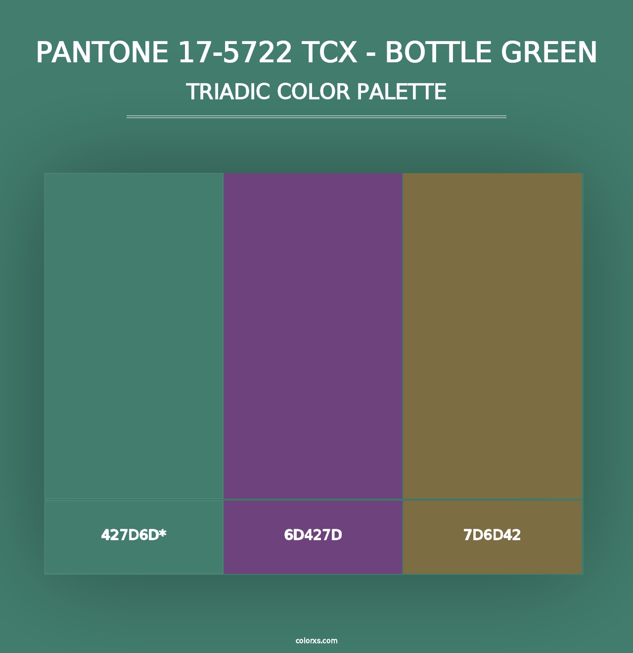 PANTONE 17-5722 TCX - Bottle Green - Triadic Color Palette