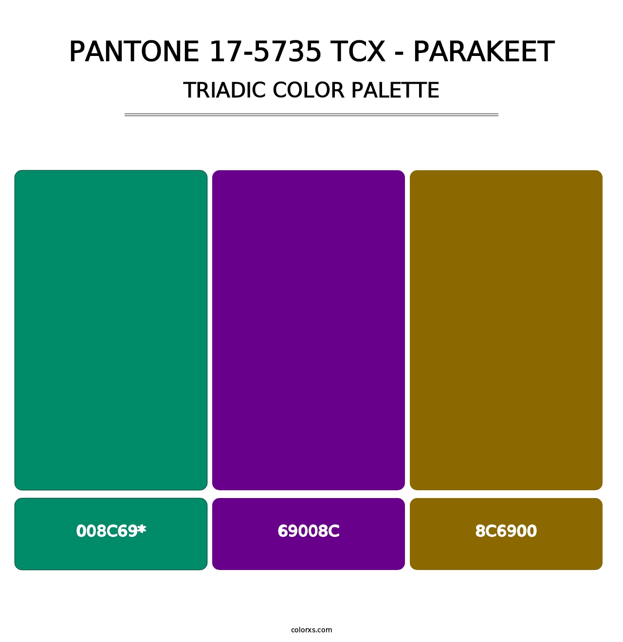 PANTONE 17-5735 TCX - Parakeet - Triadic Color Palette